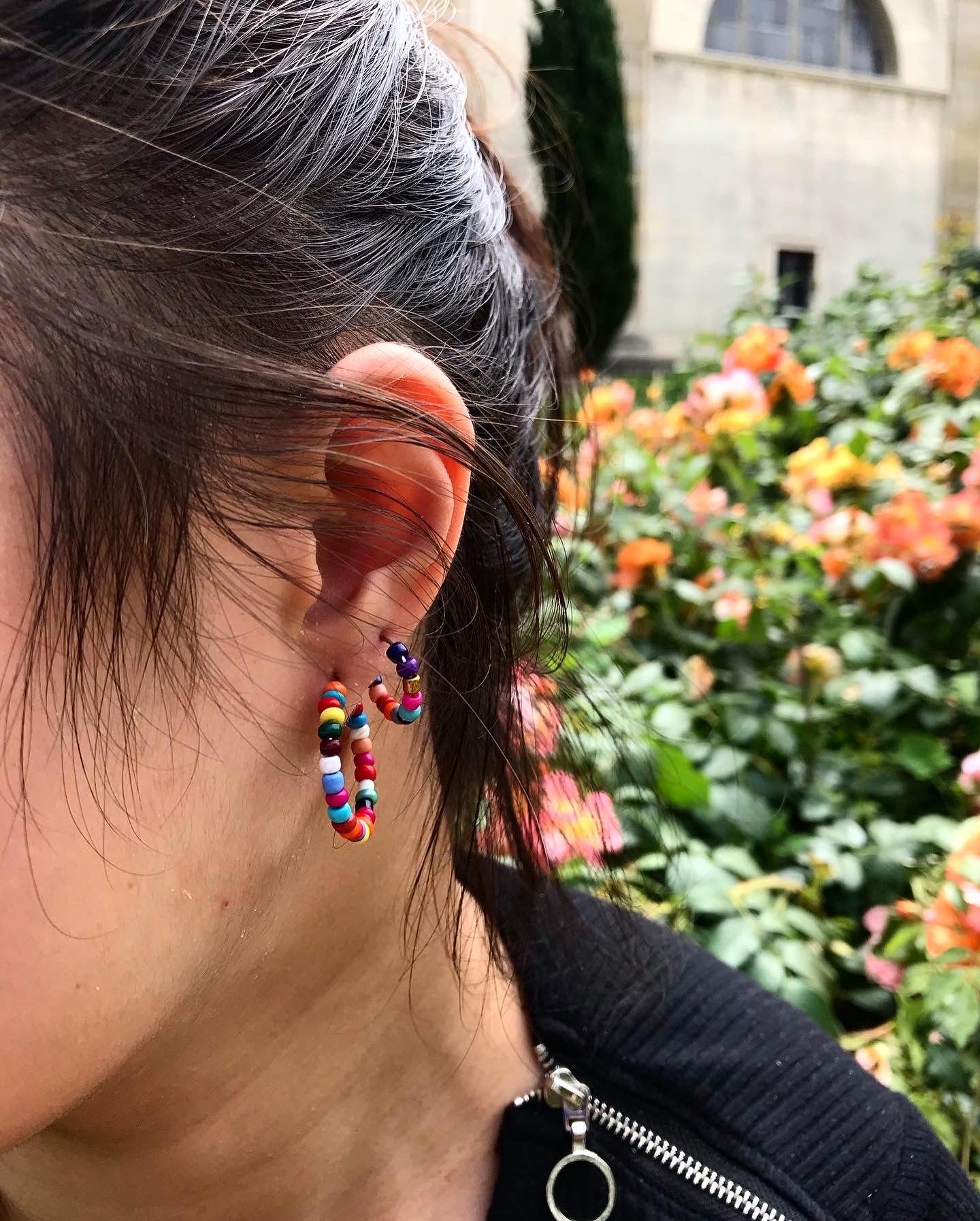 Boucles d'oreilles créoles colorées - JOIE