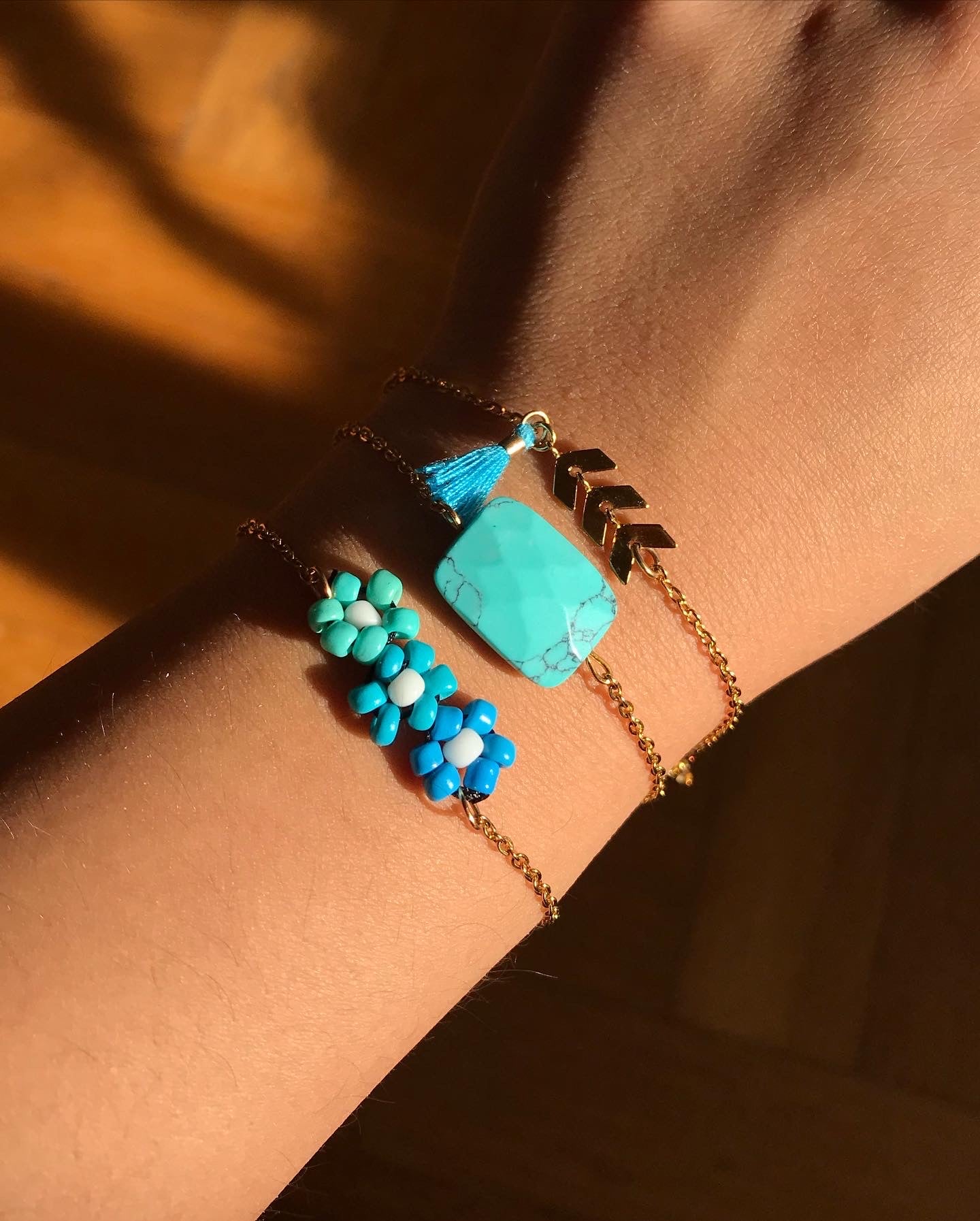 Bracelet pierre naturelle rectangle - MORGANE