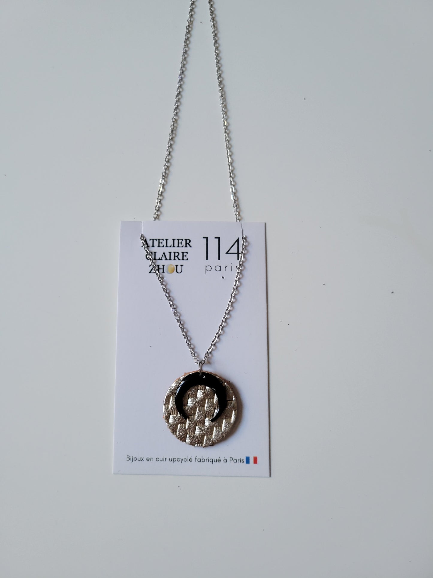 Collier cuir recyclé sequin - Atelier Claire Zhou x 114 Paris