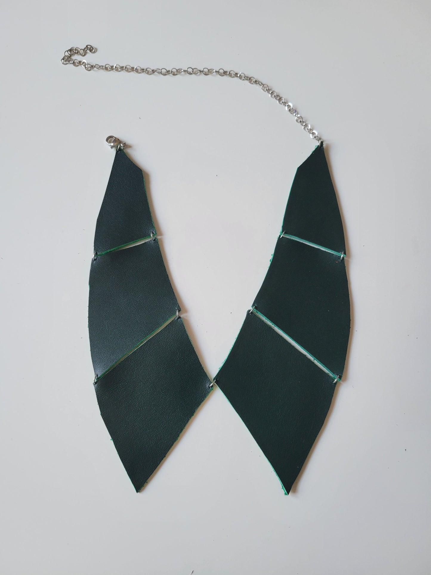 Collier faux col cuir upcyclé patchwork - Atelier Claire Zhou x 114 paris
