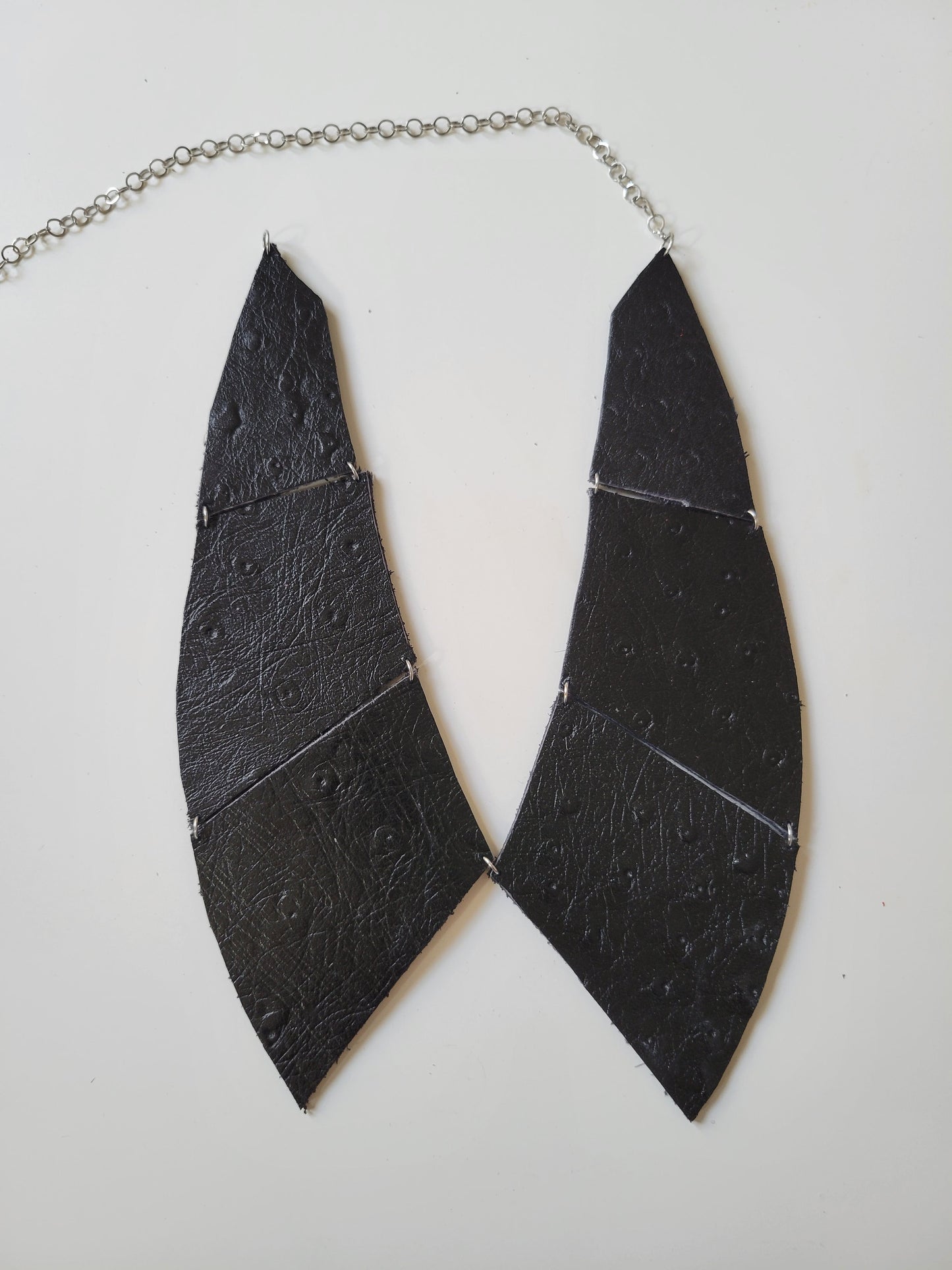 Collier faux col cuir upcyclé patchwork - Atelier Claire Zhou x 114 paris