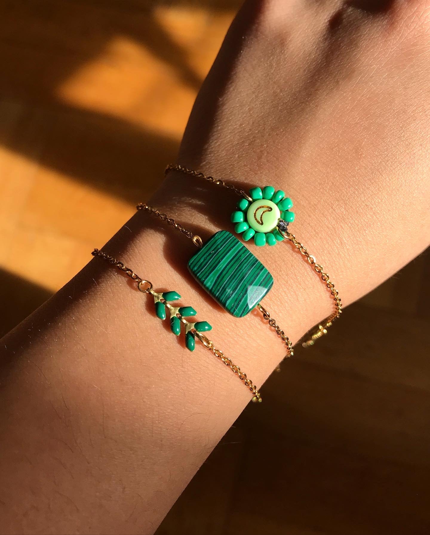 Bracelet pierre naturelle rectangle - MORGANE