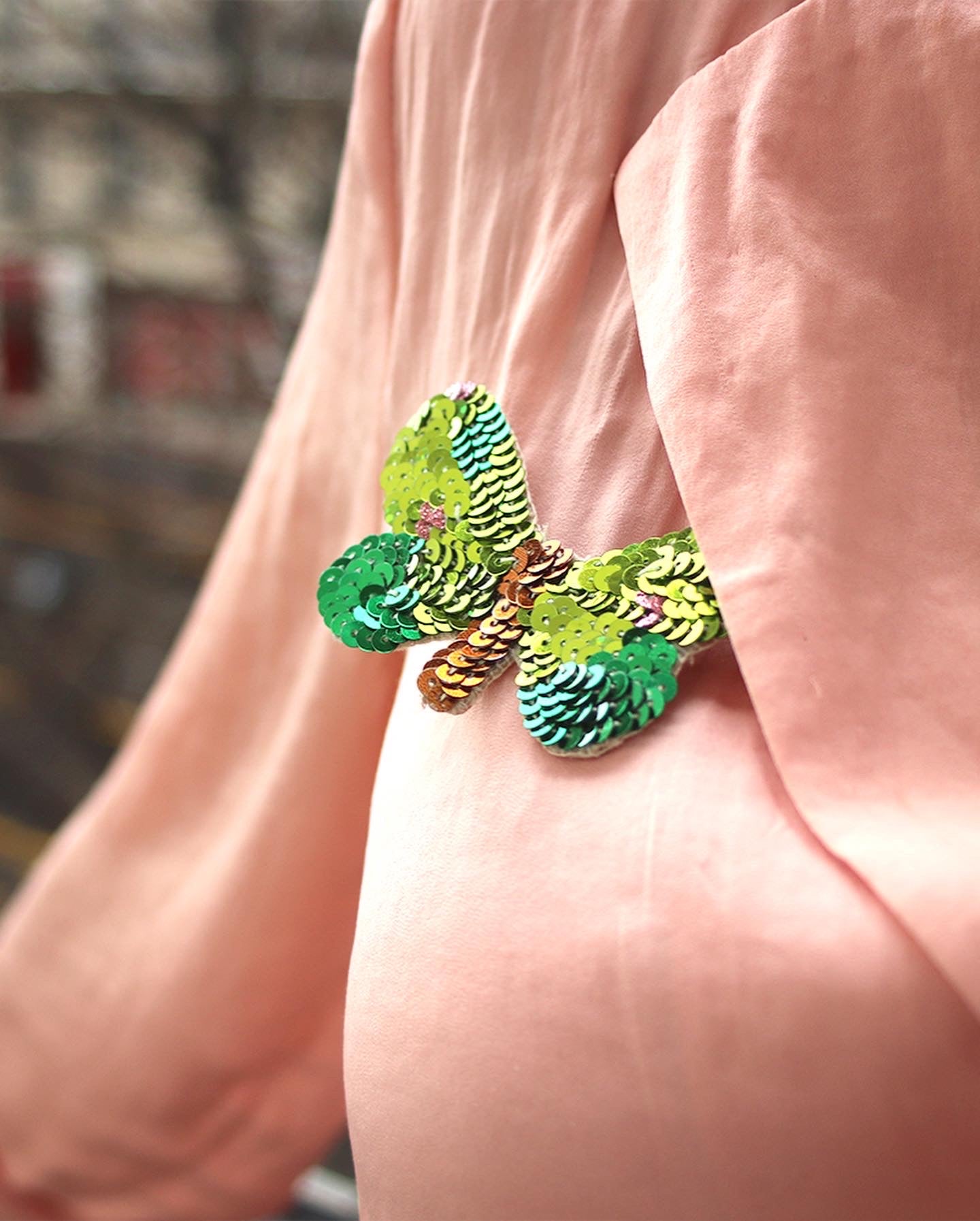 Broche brodée main - PAPILLONS
