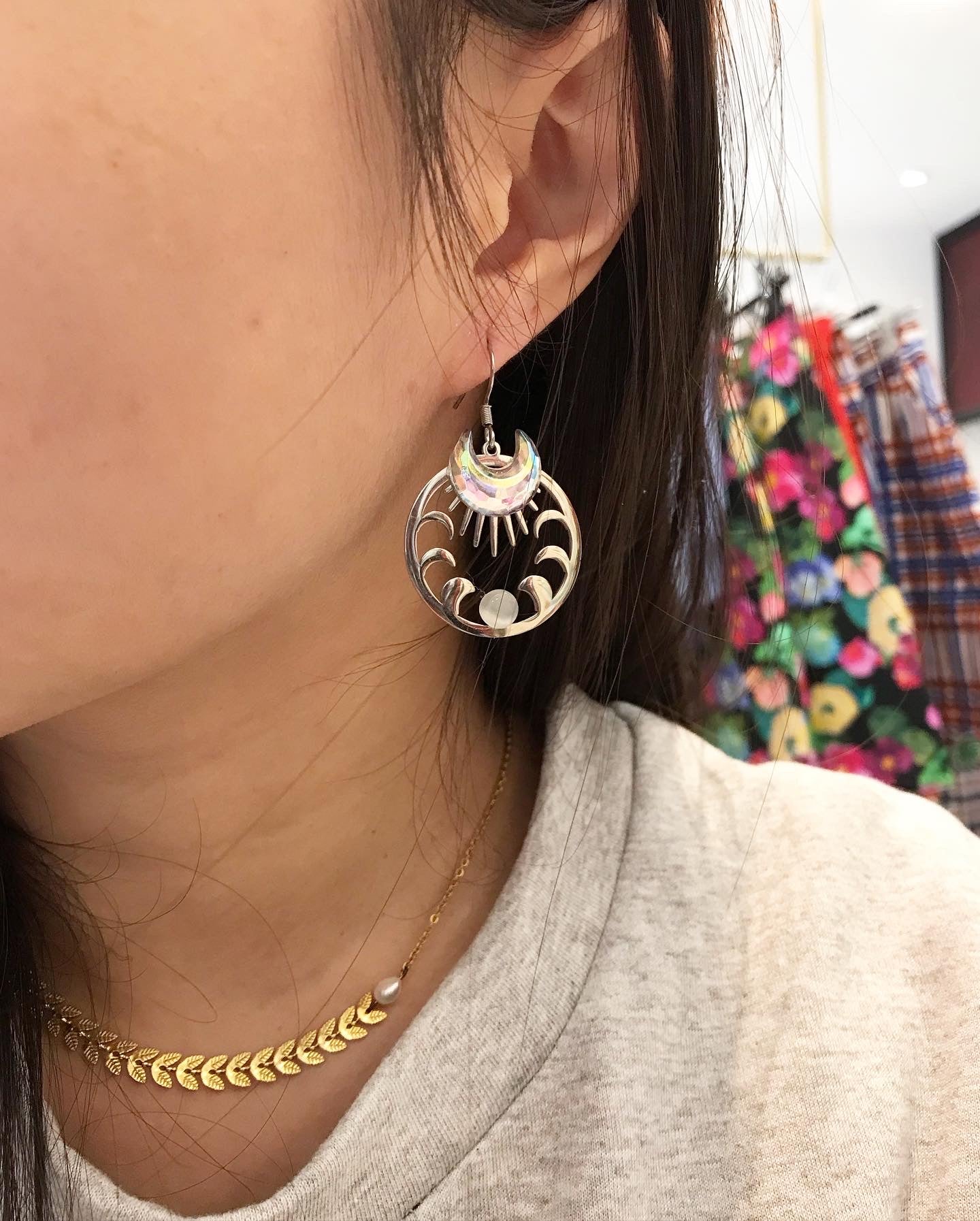 Boucles d'oreilles collection étoiles/lune galaxie, pièces uniques
