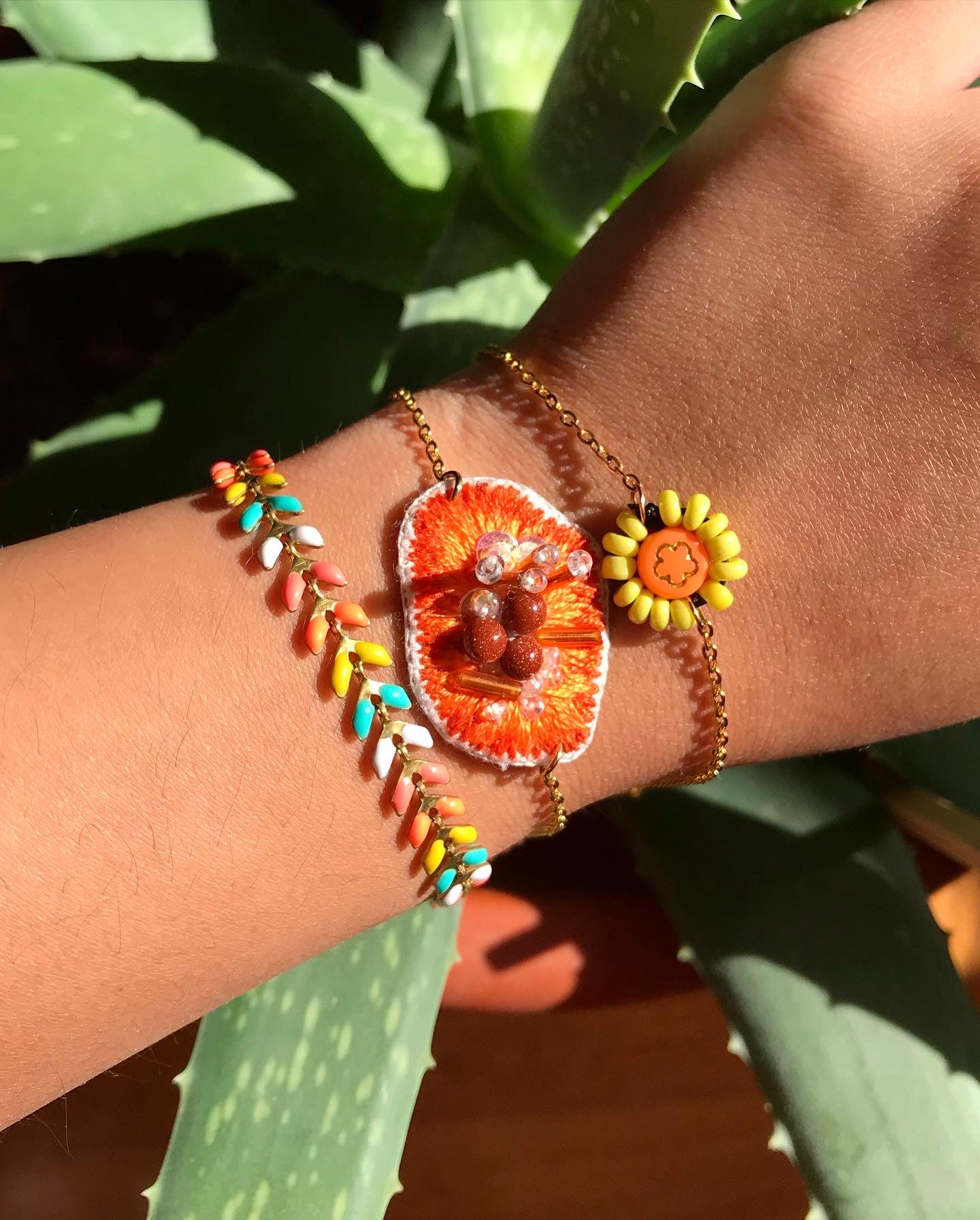 Bracelet chaine épis colorés - ELISABETH