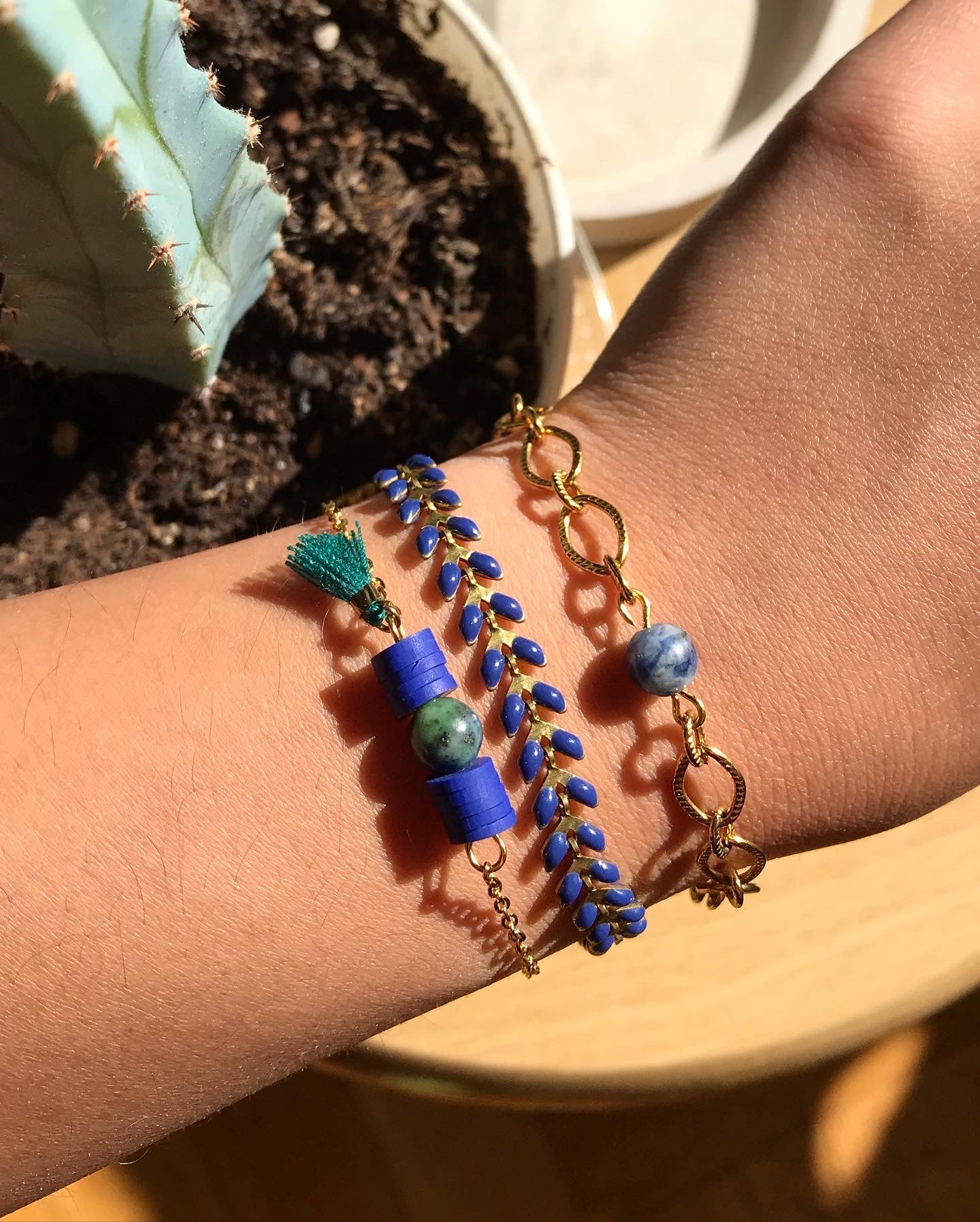 Bracelet chaine épis colorés - ELISABETH