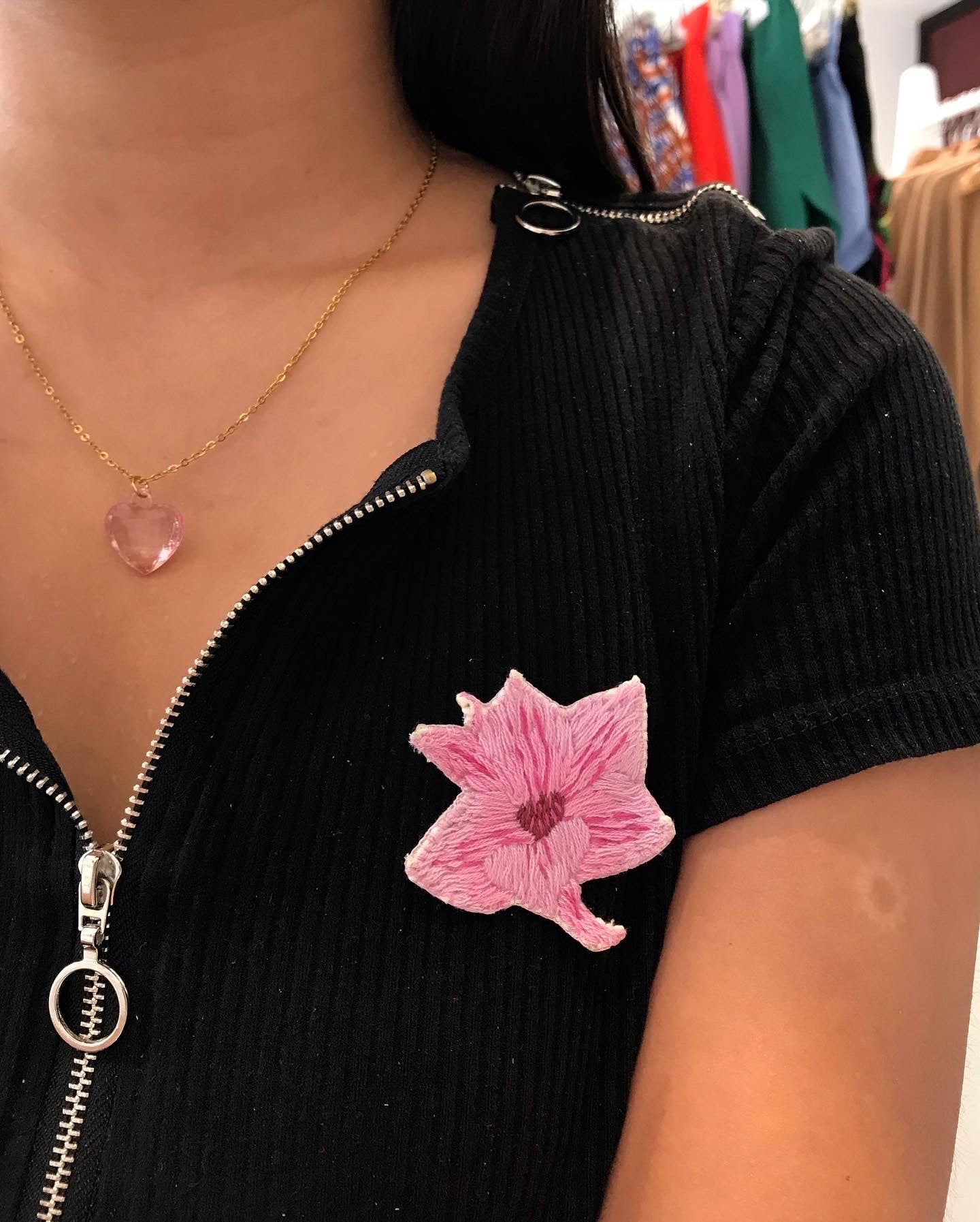 Collier coeur bonbon candy et verre - LOVA/MINA