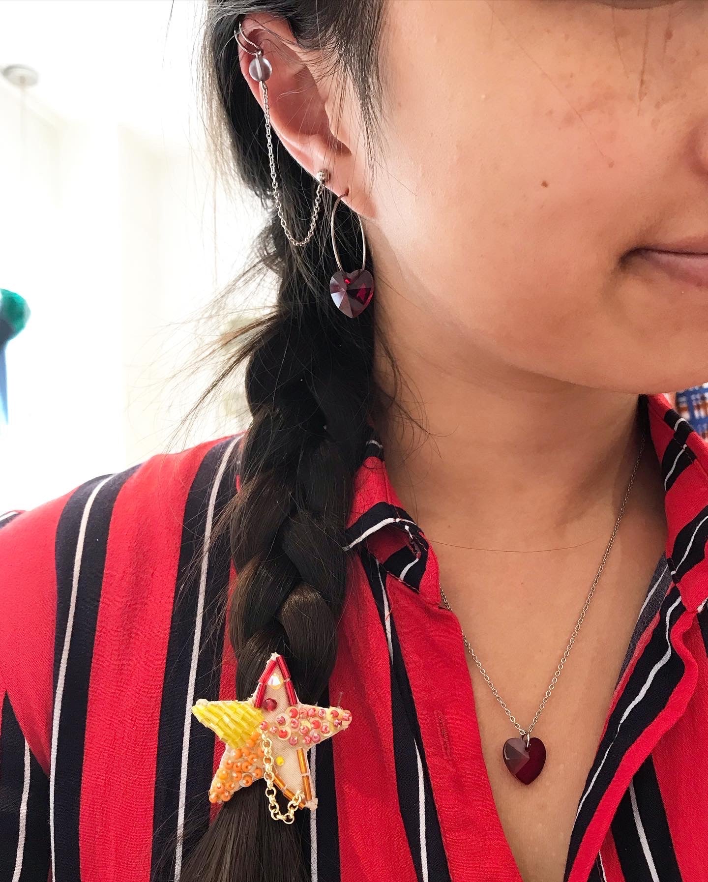 Boucles d'oreilles créoles coeur amour - MINA
