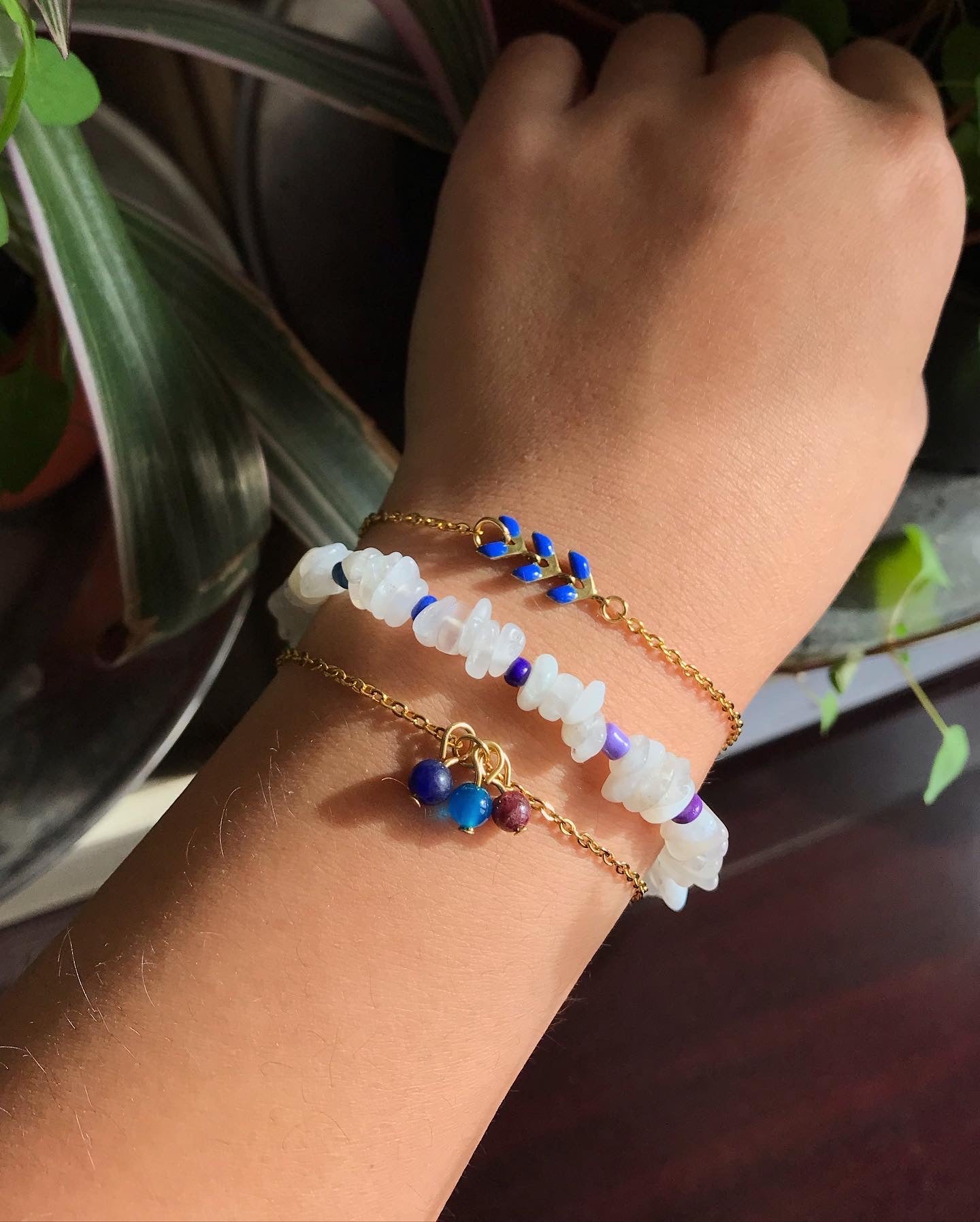 Bracelet 3 pierres pendantes - MELINDA