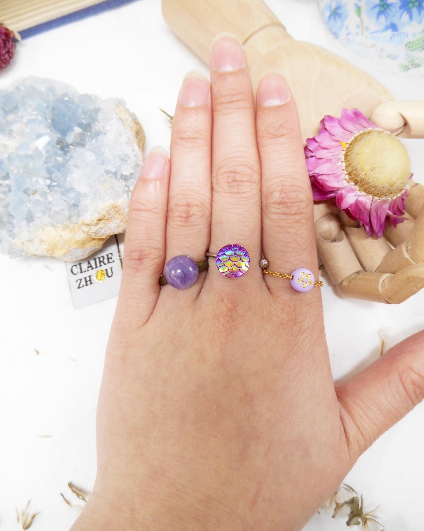Bague acier inoxydable - ELLE/MOON/CLARISSE/MERMAID