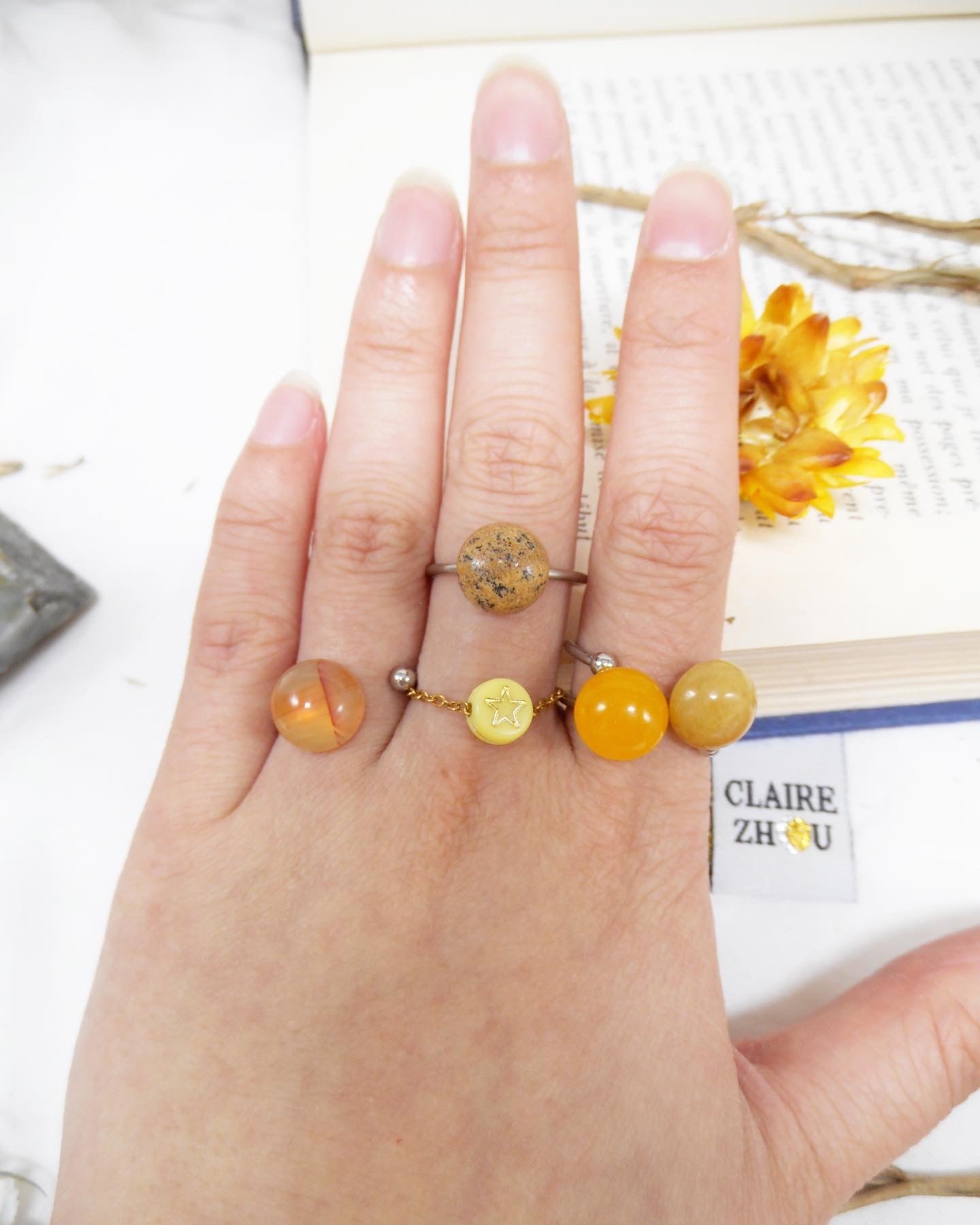 Bague acier inoxydable - ELLE/MOON/CLARISSE/MERMAID