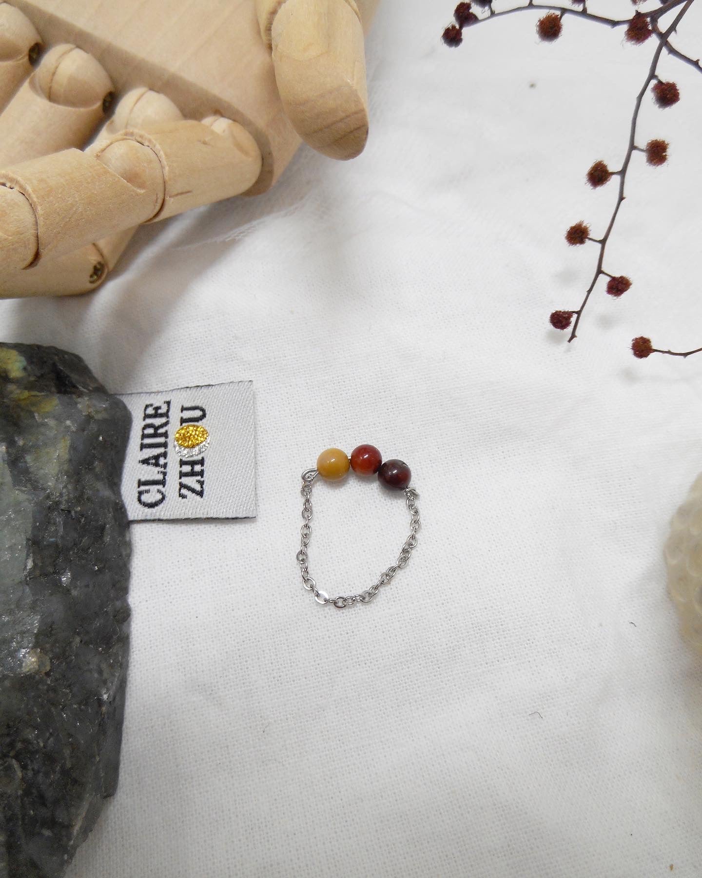 Bague chaine personnalisée - LEA/MARIE/SYM/LUX/MERIDA