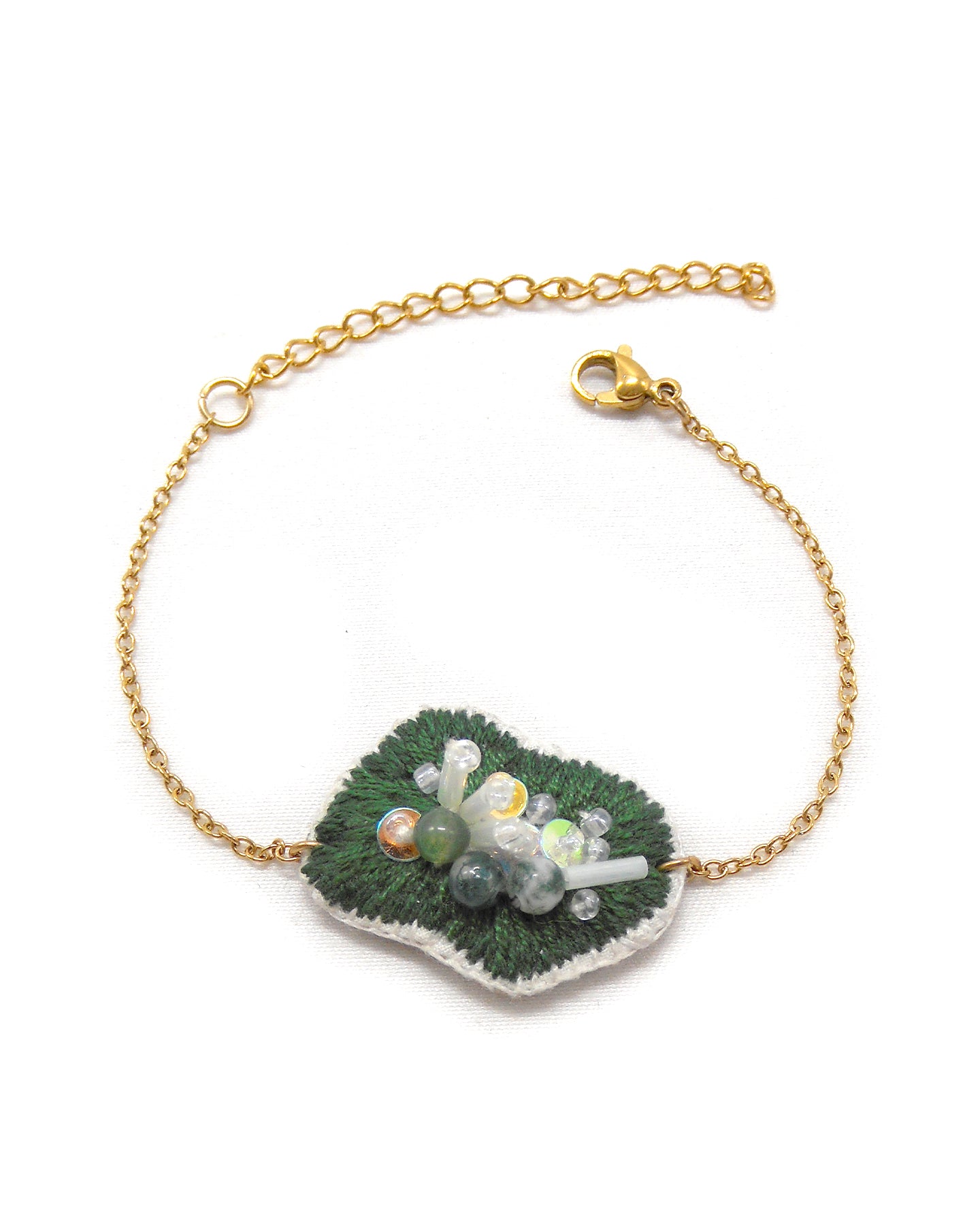 Bracelet brodé main - GEODE PIERRE NATURELLE