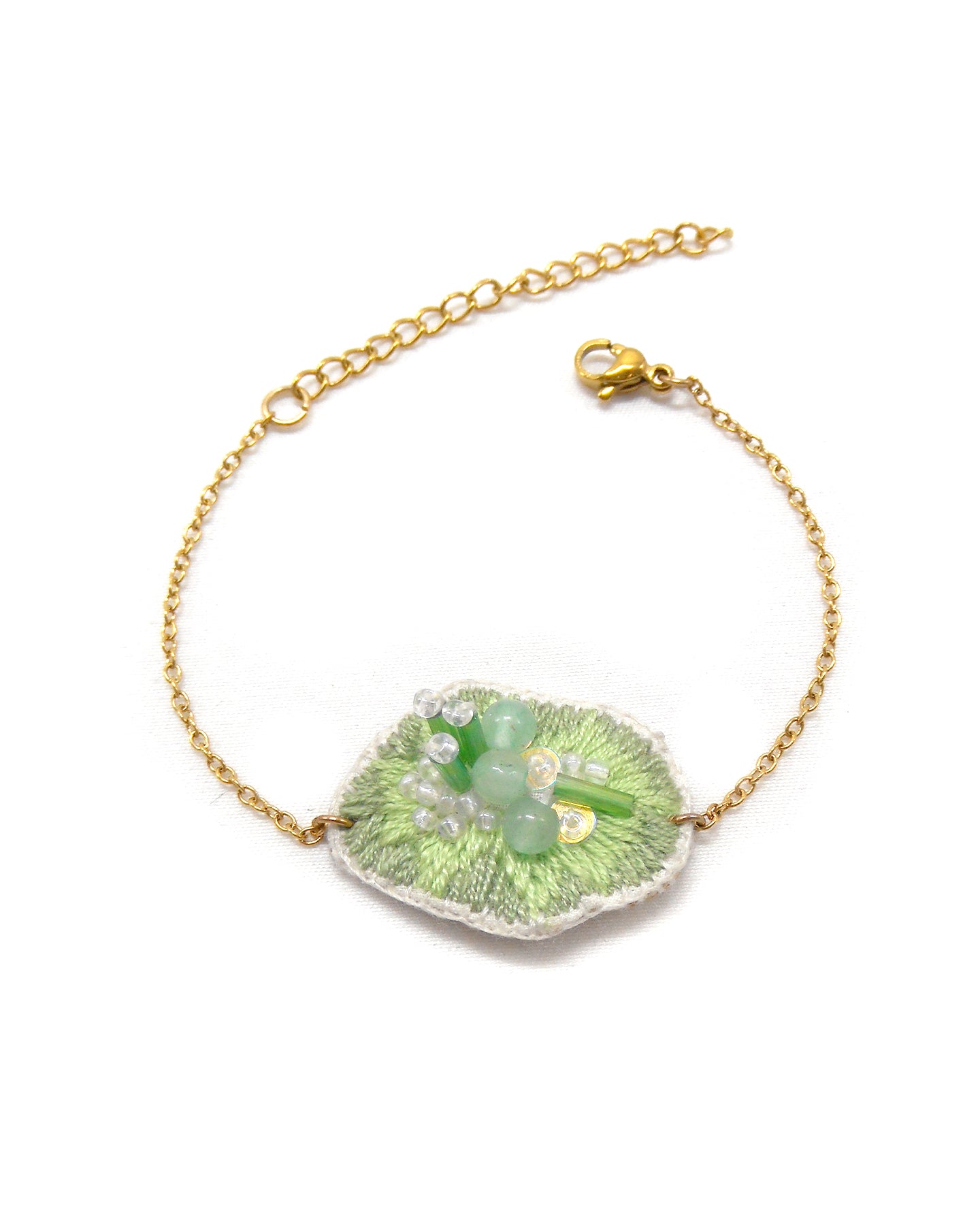 Bracelet brodé main - GEODE PIERRE NATURELLE