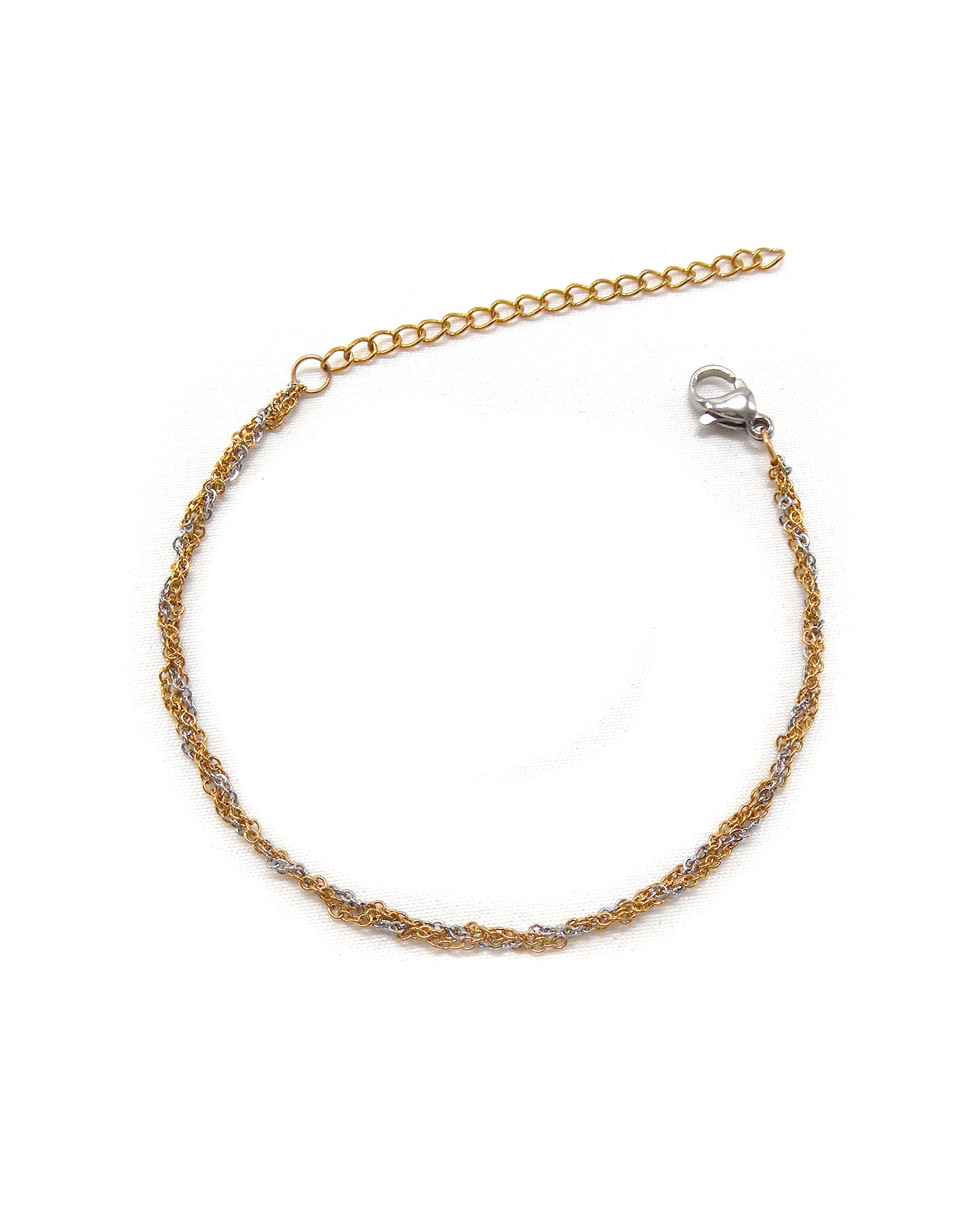 Bracelet tressé argenté/doré - LOUANE