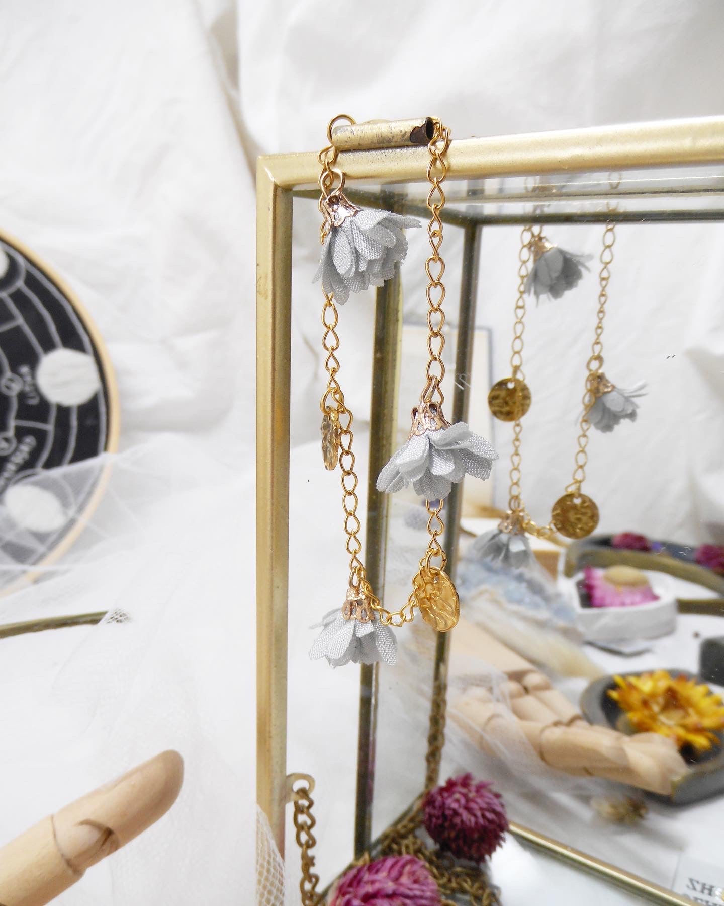 Bracelet sequins et 3 fleurs - NINE