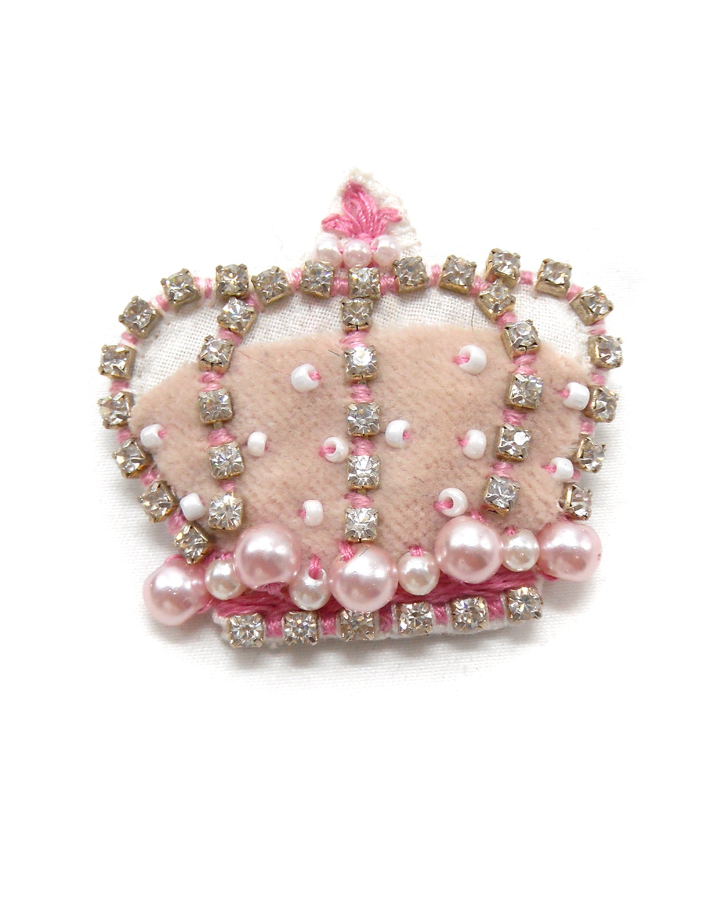 Broche brodée main - COURONNE ROYALE