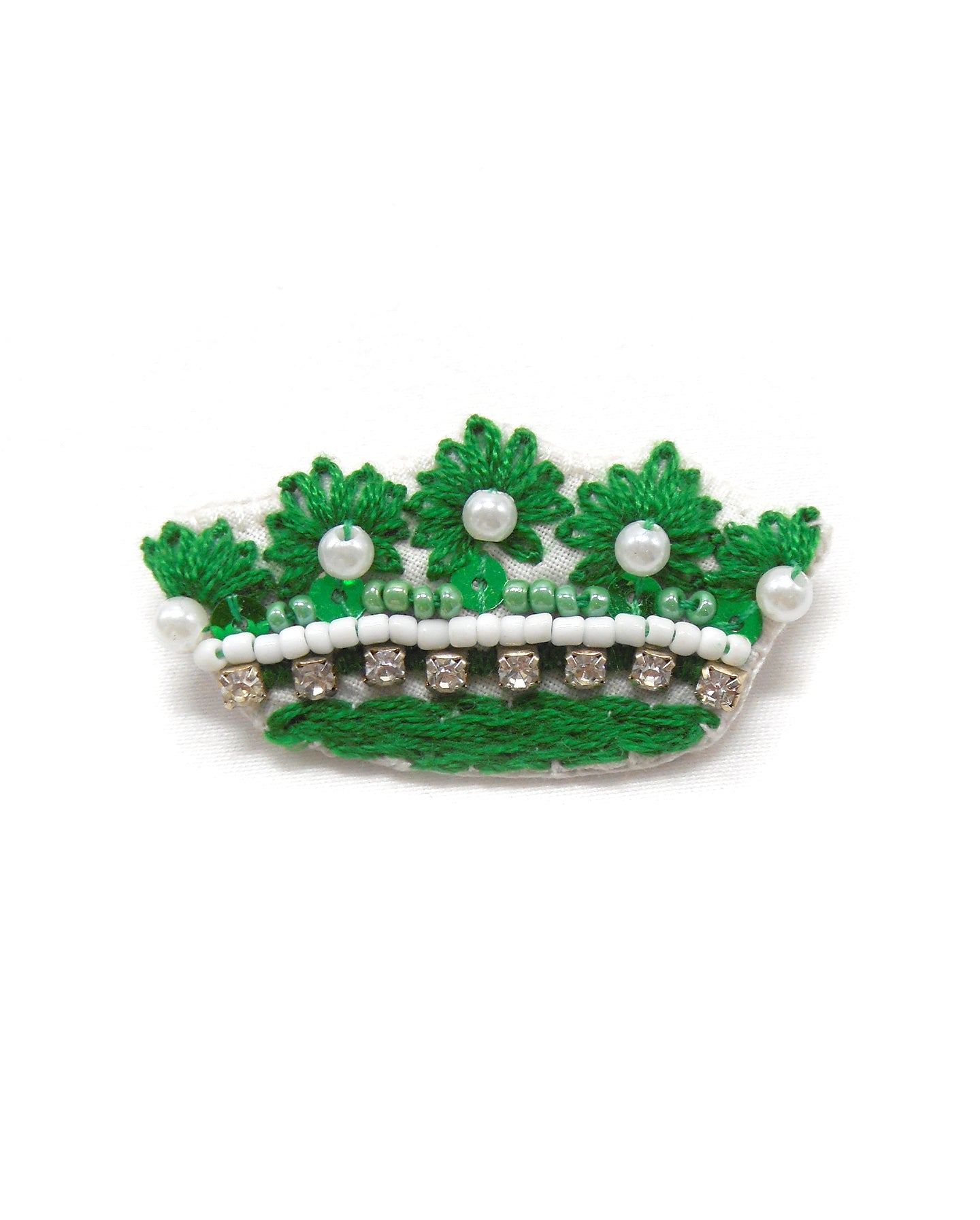 Broche brodée main - COURONNE ROYALE