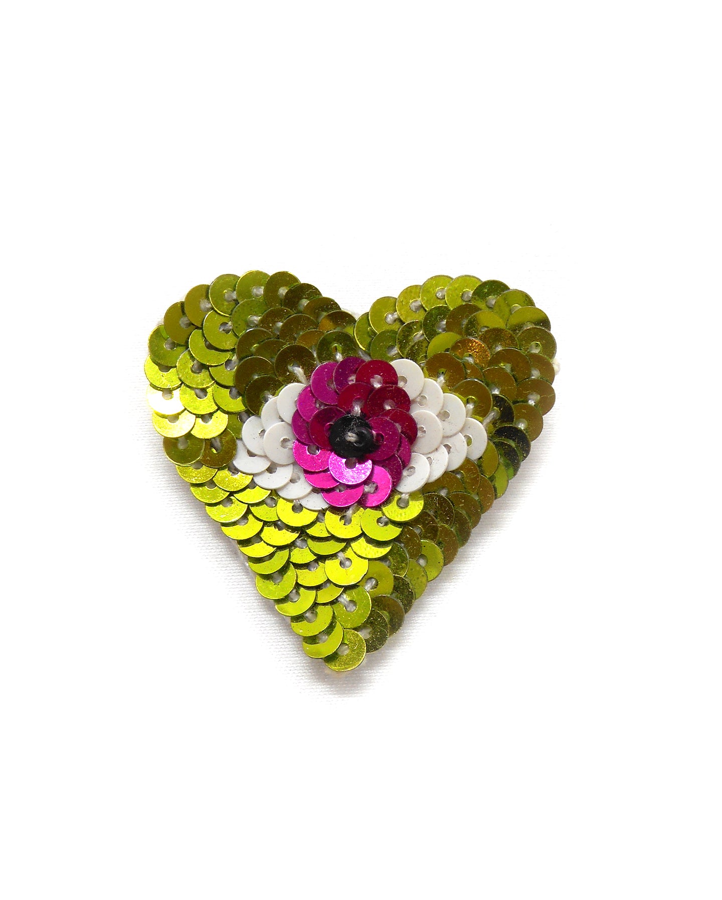 Broche brodée main grigri - JE TE VOIS MON COEUR