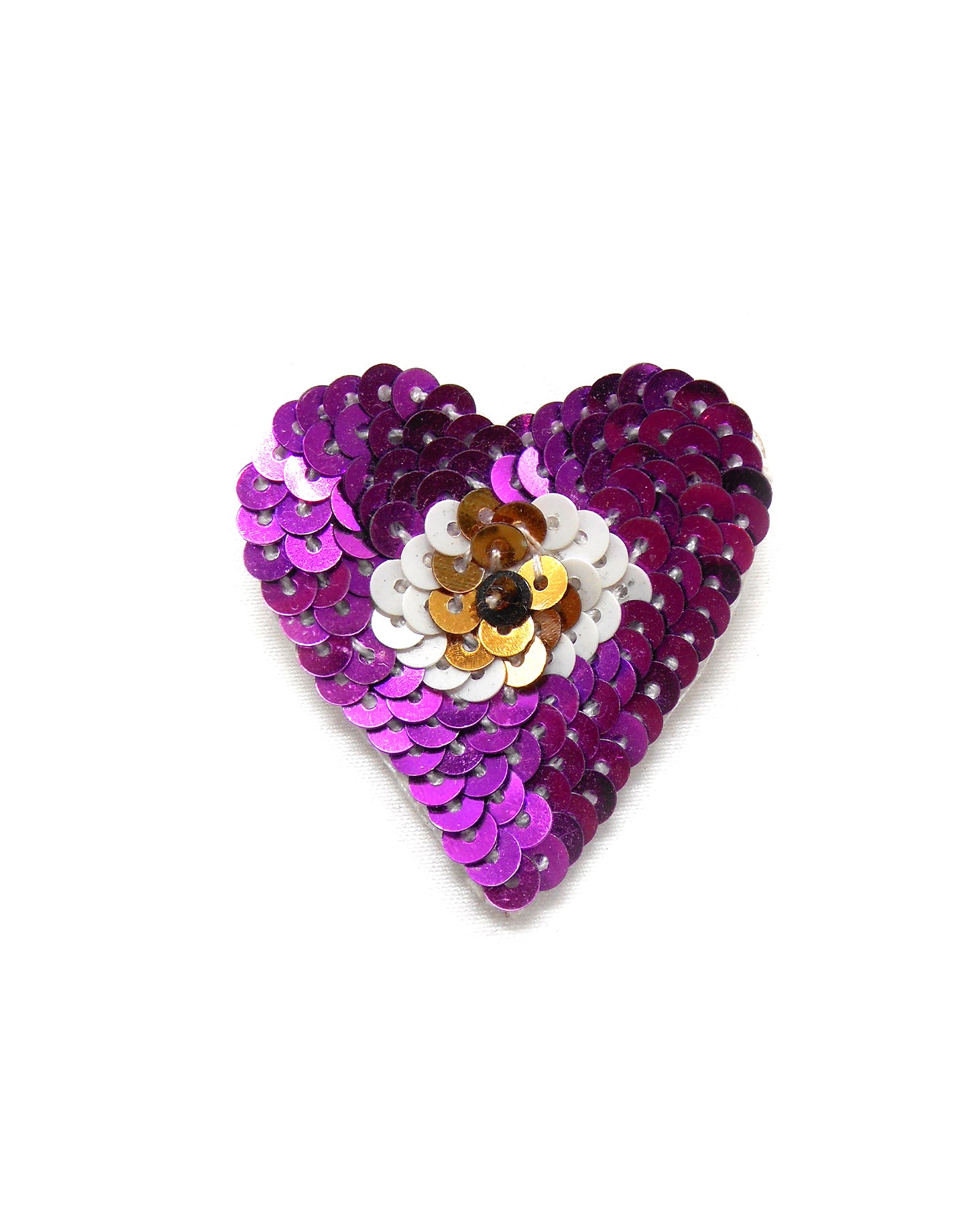 Broche brodée main grigri - JE TE VOIS MON COEUR