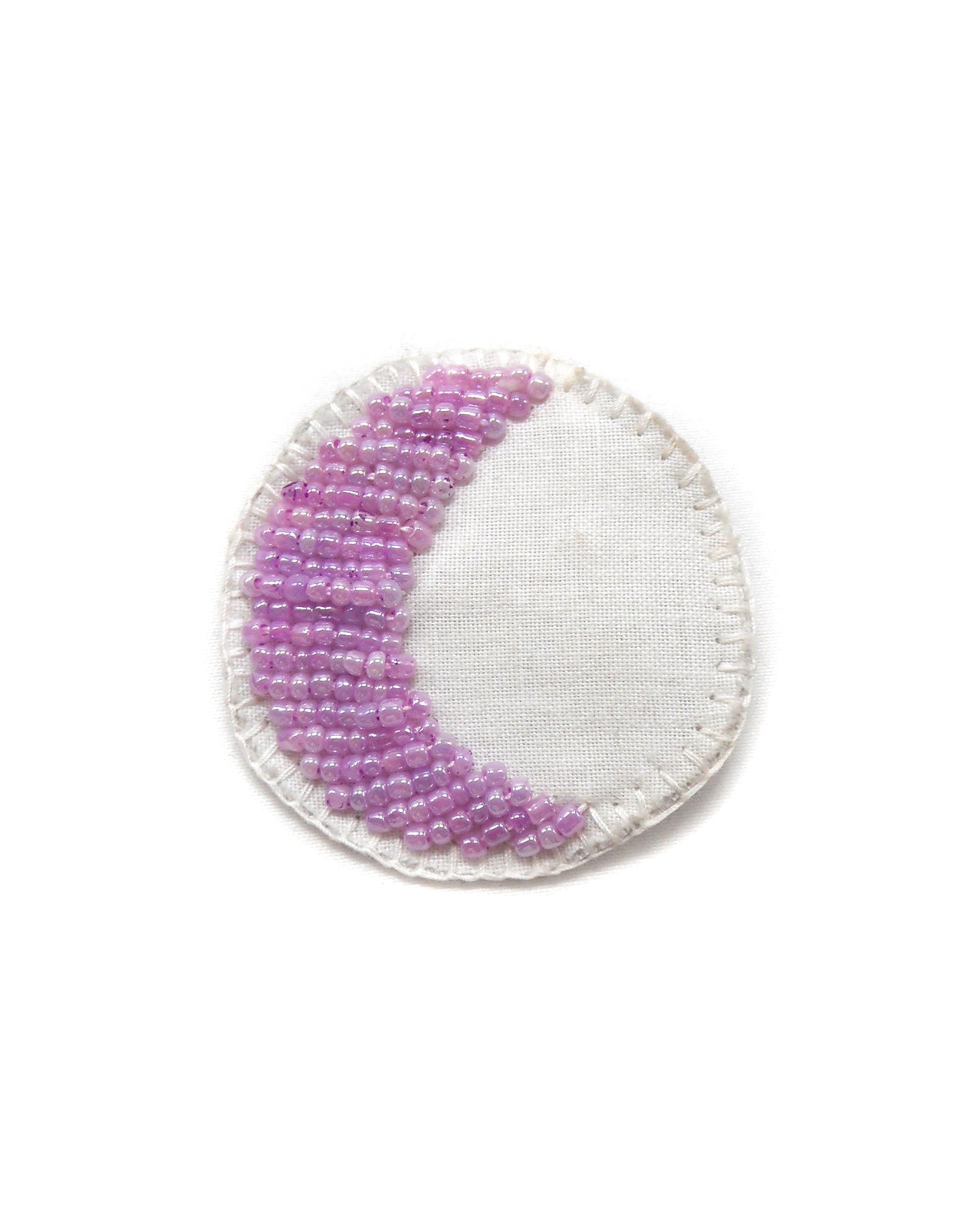Broche brodée main - LUNE