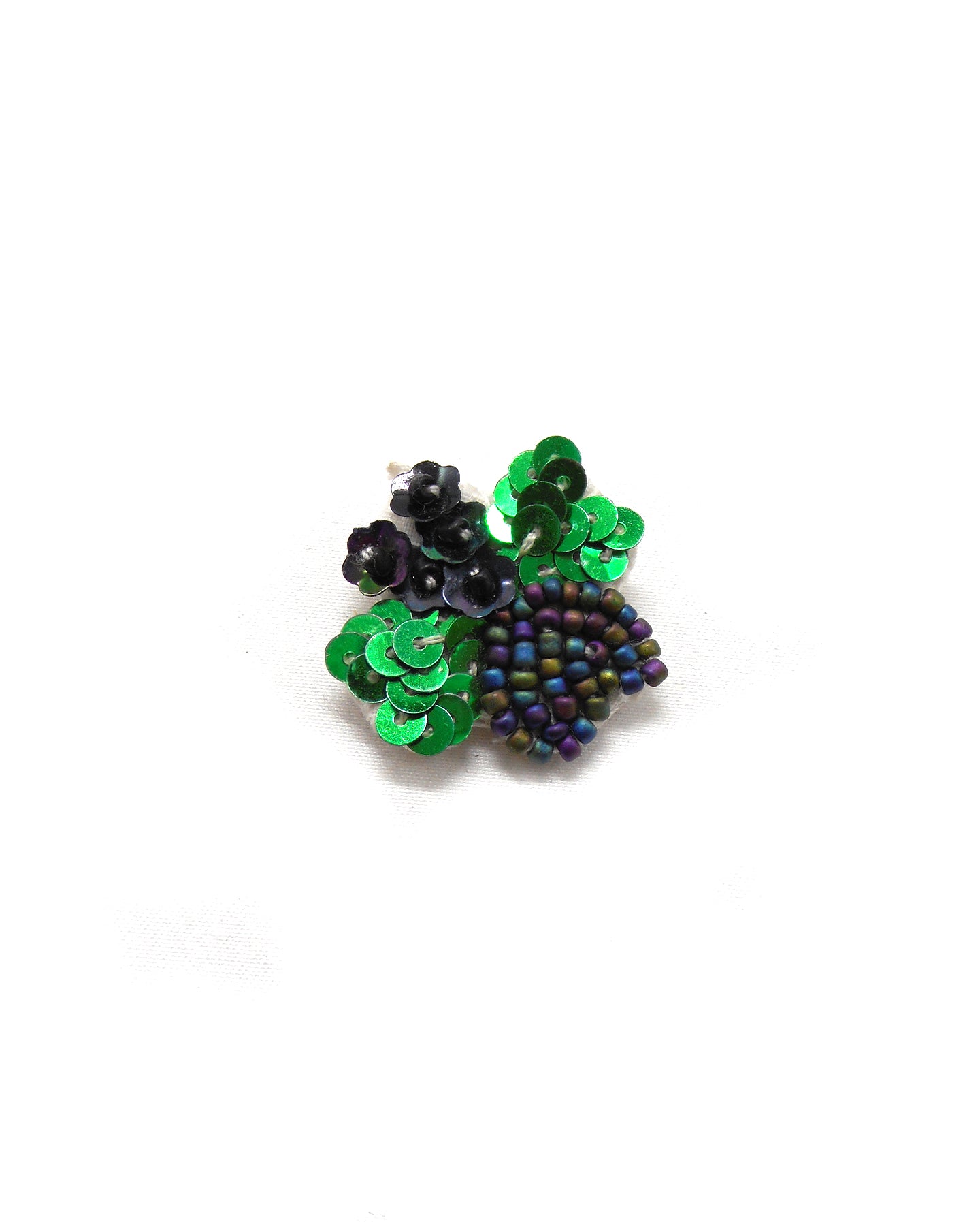 Broche brodée main chance - TREFLE