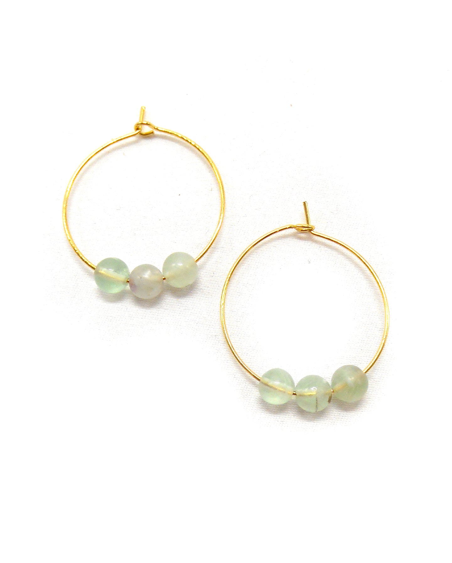 Boucles d'oreilles 3 perles pierres naturelles - ALIXA