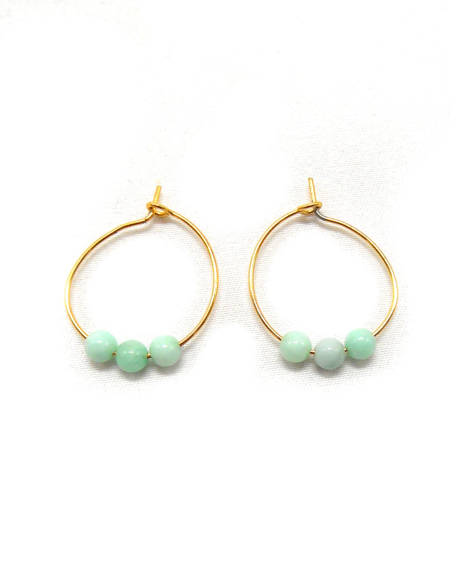 Boucles d'oreilles créoles pierres naturelles - MALAKE/ALIXE/JAMILA/PAULE/ZOLA