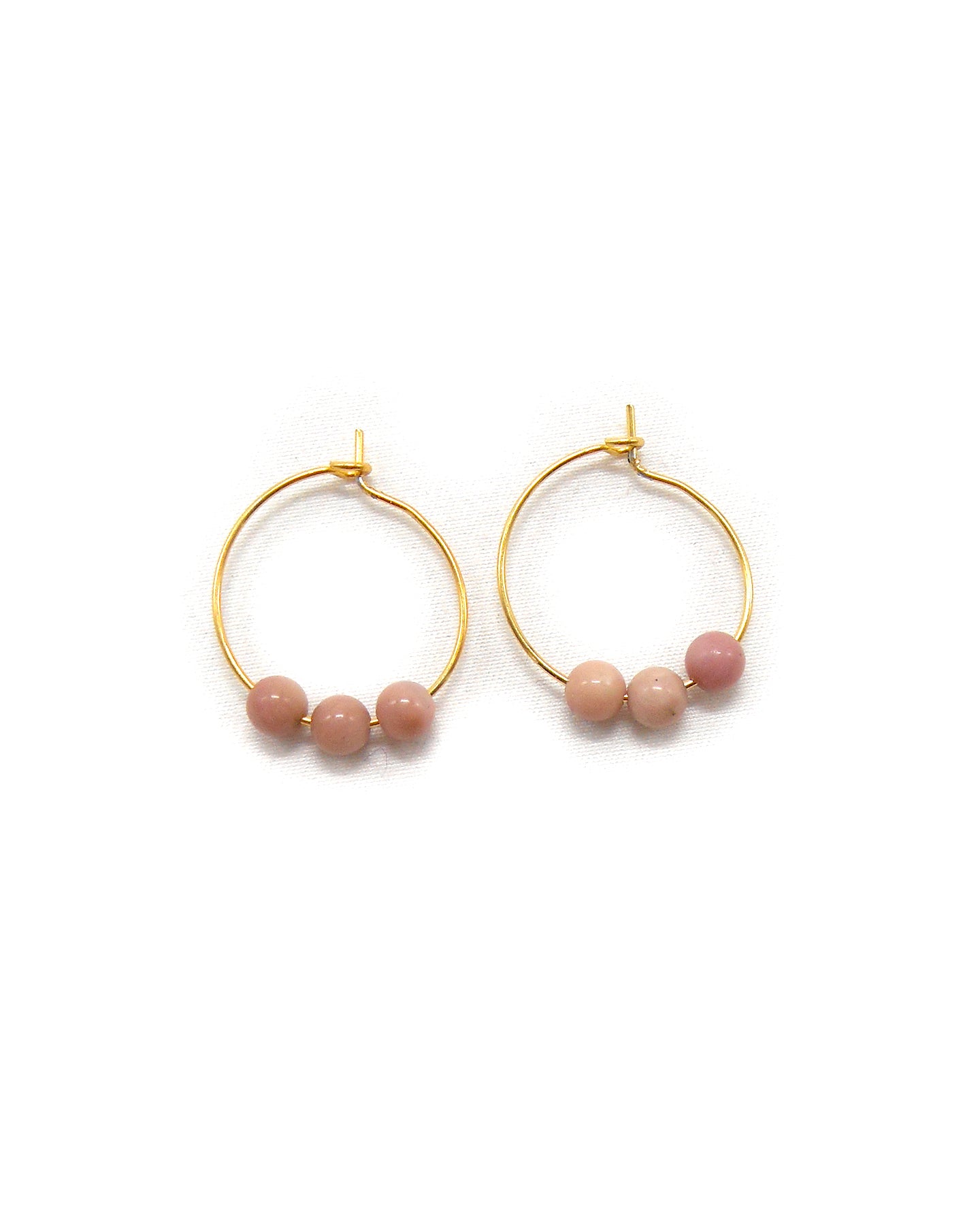 Boucles d'oreilles créoles pierres naturelles - MALAKE/ALIXE/JAMILA/PAULE/ZOLA
