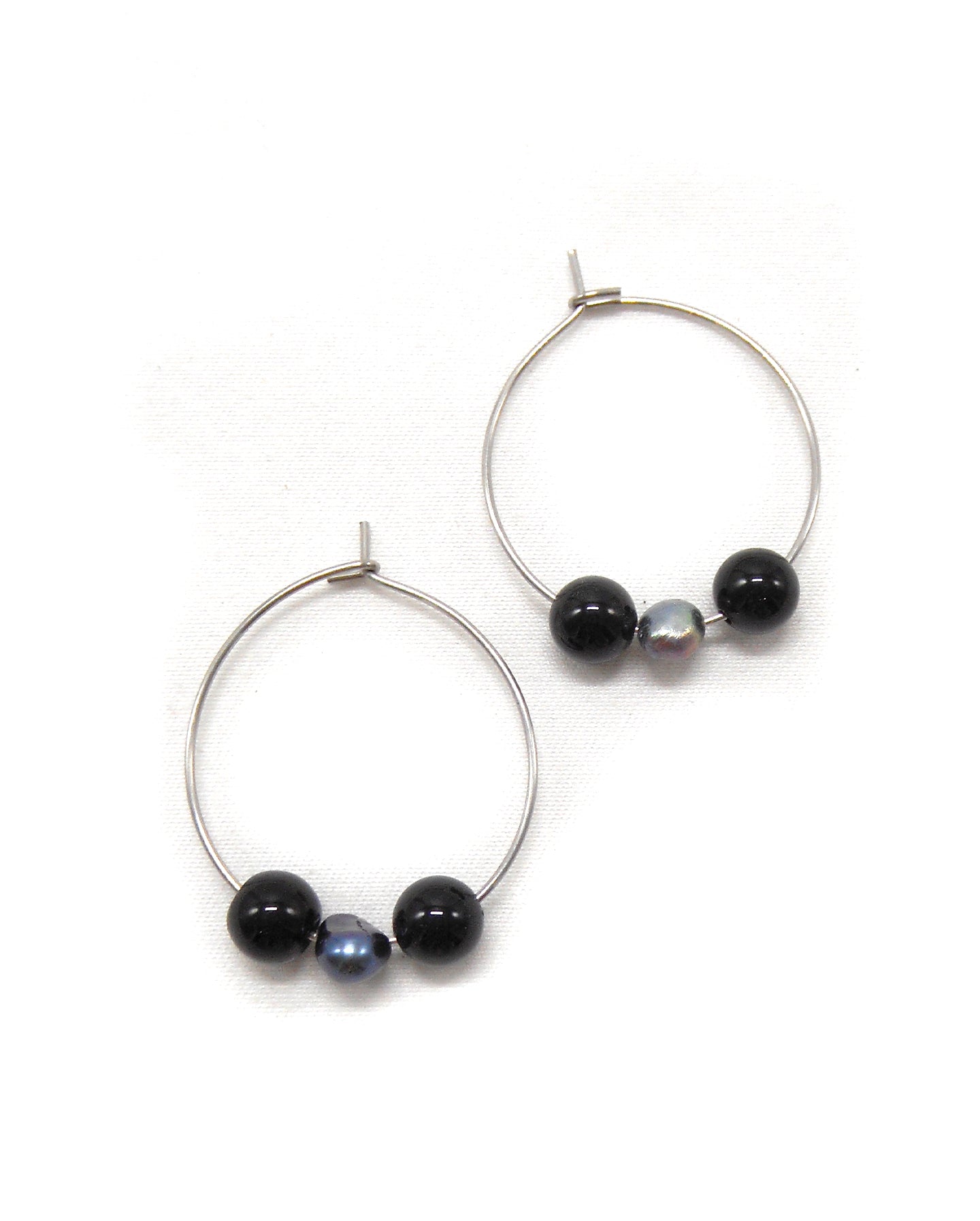 Boucles d'oreilles pierres/perles d'eau - ALYSSA