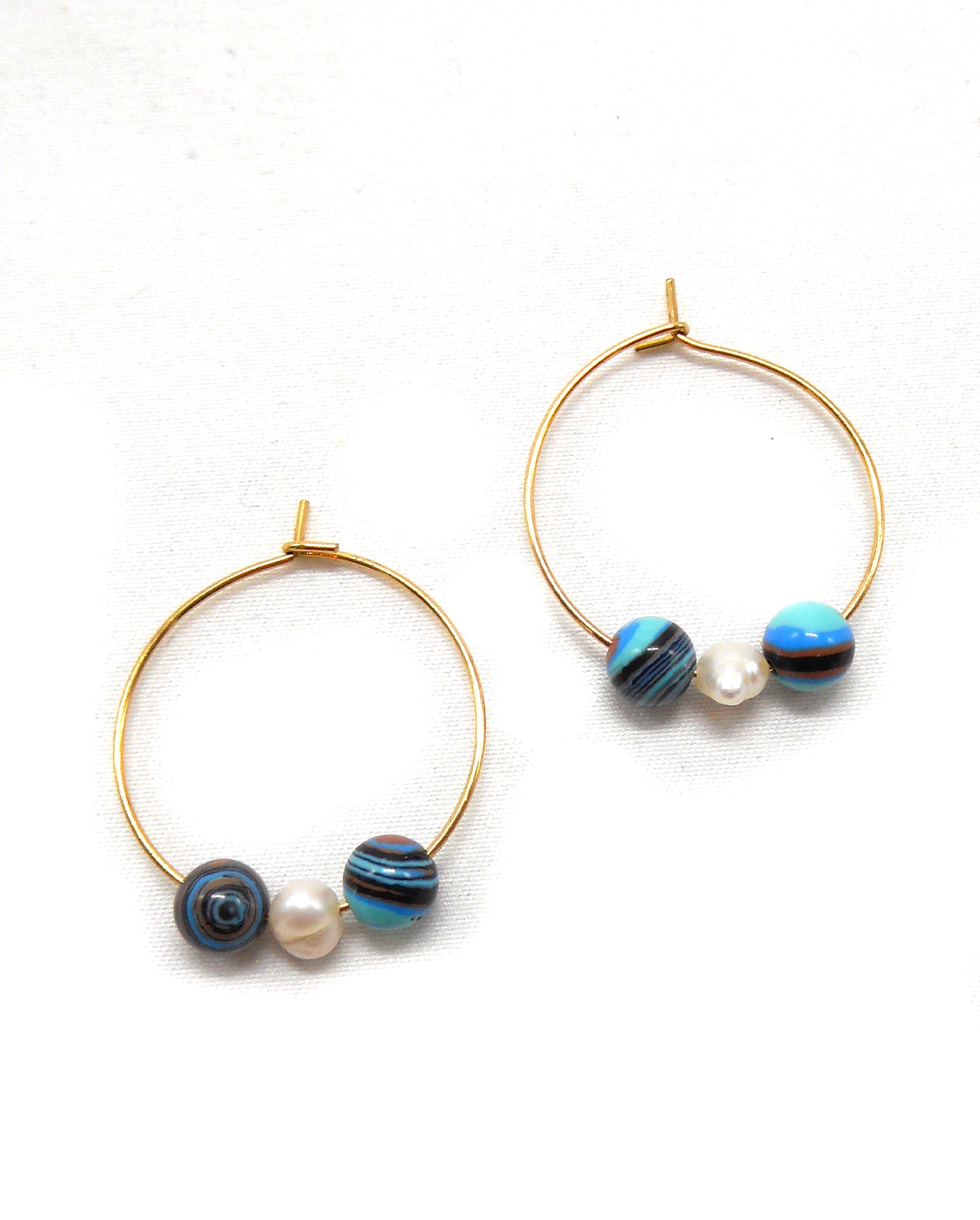 Boucles d'oreilles pierres/perles d'eau - ALYSSA