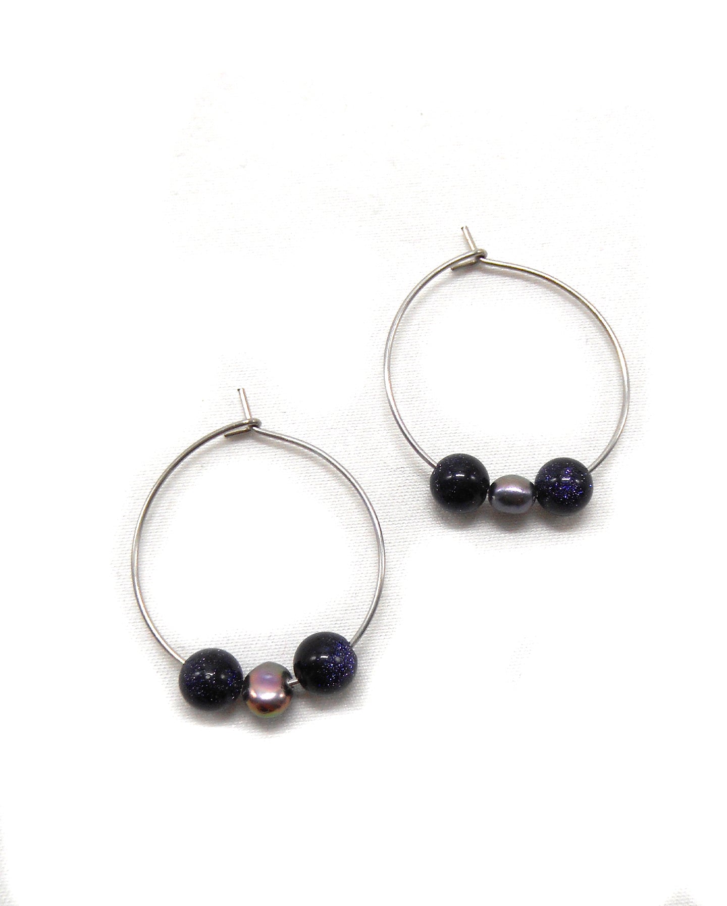 Boucles d'oreilles pierres/perles d'eau - ALYSSA