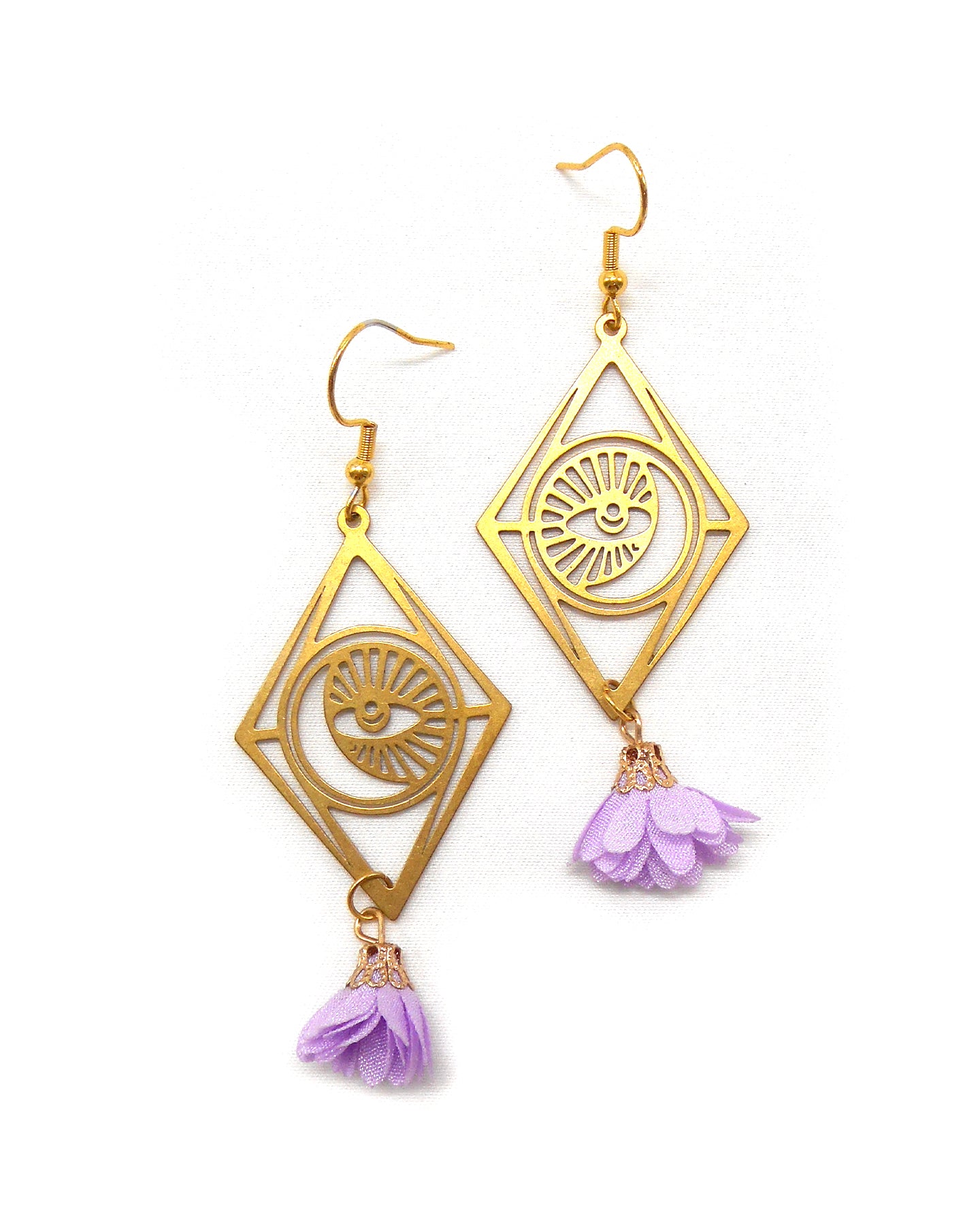 Boucles d'oreilles ésotérique main, oeil, féerique, pièces uniques