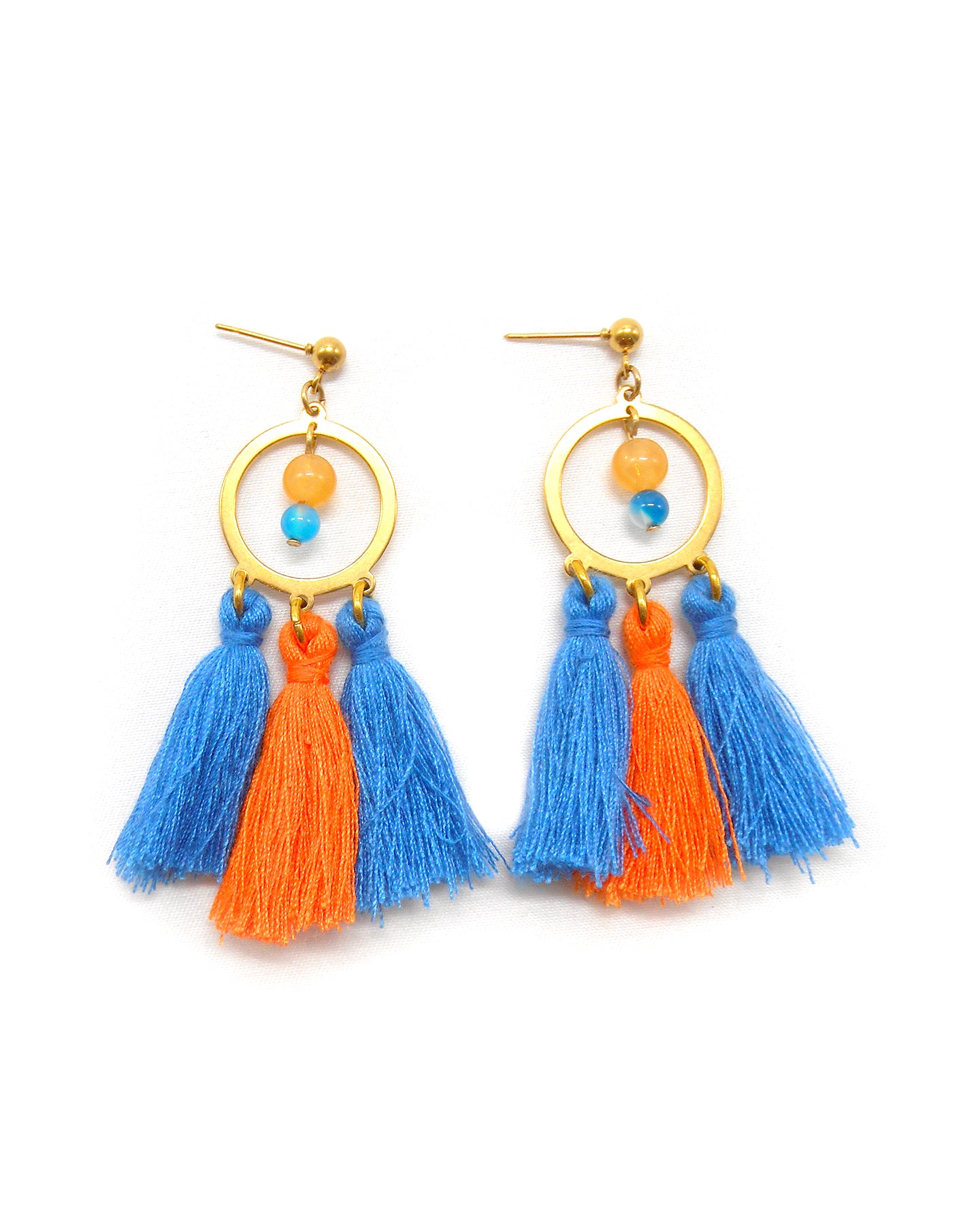 Boucles d'oreilles bohème pompon - BOHEME/BELLA/ANDREA