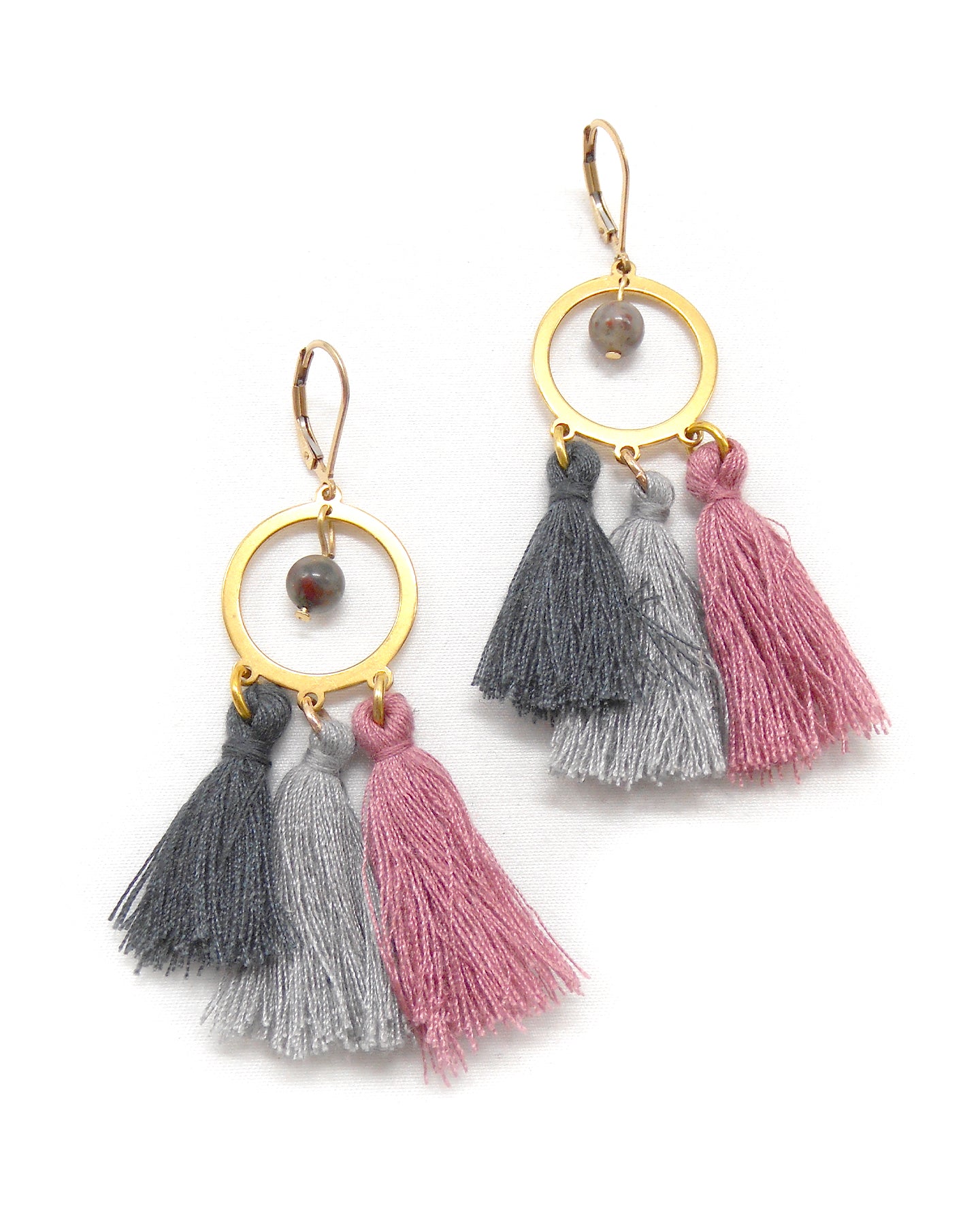 Boucles d'oreilles bohème pompon - BOHEME/BELLA/ANDREA