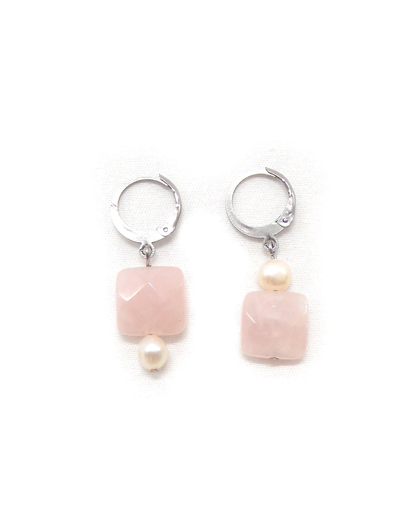 Boucles d'oreilles rectangle agate indienne et autre - BERTILLE/BERTA