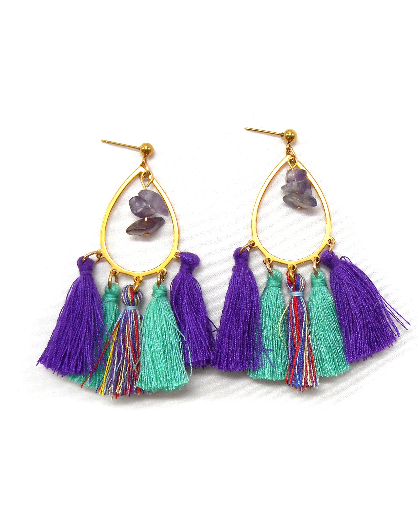 Boucles d'oreilles bohème pompon - BOHEME/BELLA/ANDREA