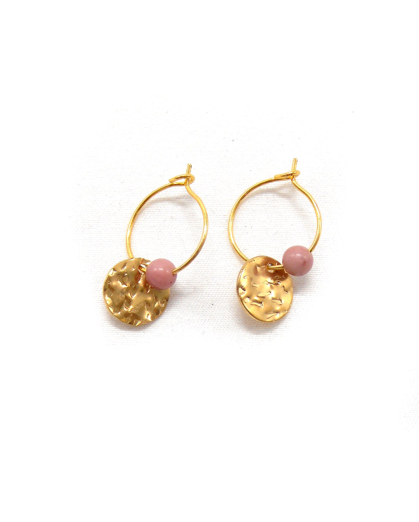 Boucles d'oreilles créoles sequin pierre - CLEM/CLEMIE
