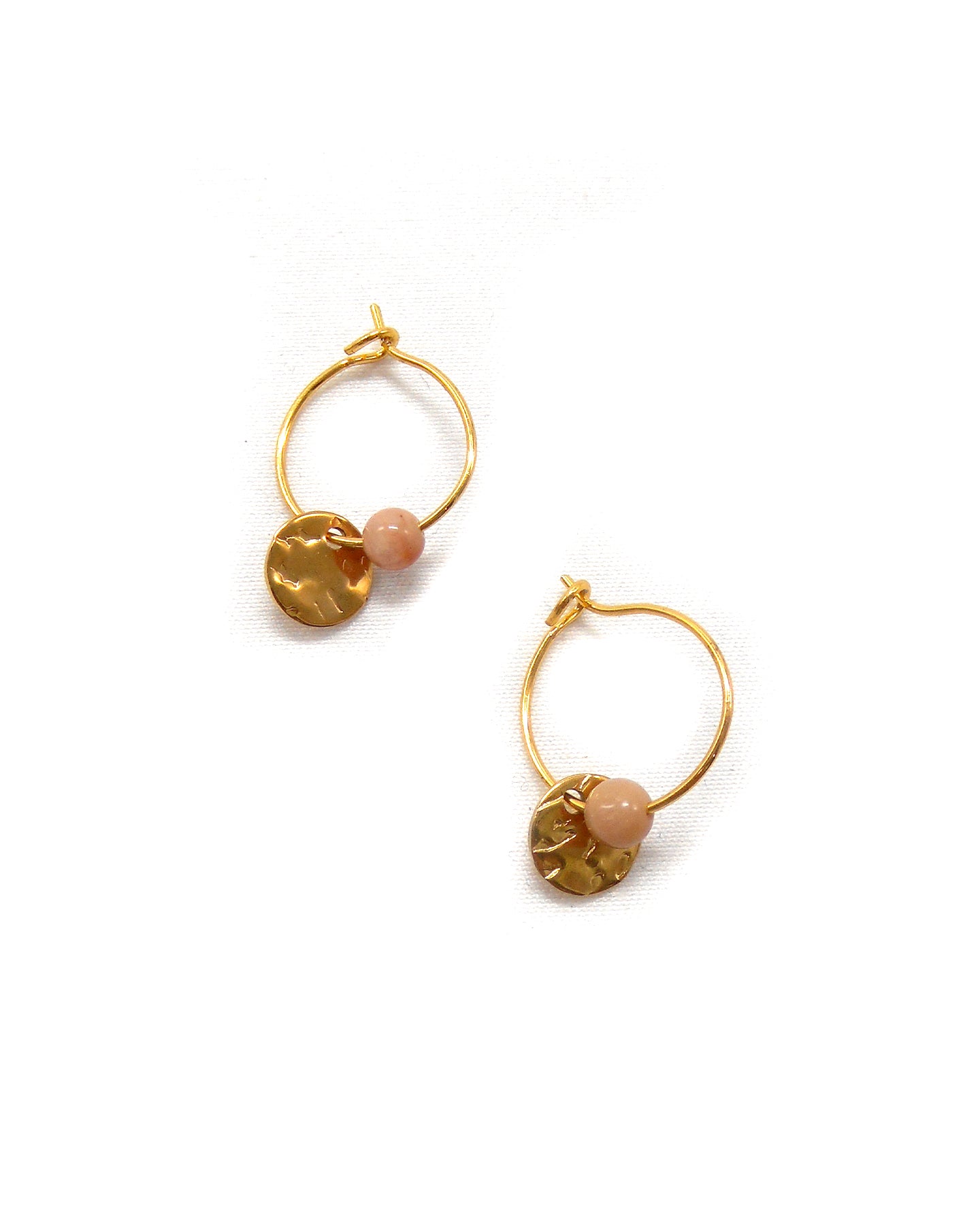 Boucles d'oreilles créoles sequin pierre - CLEM/CLEMIE
