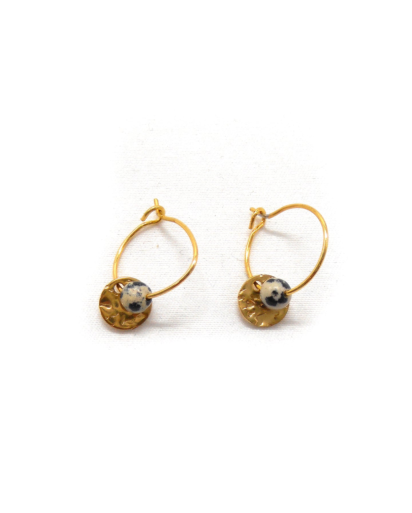 Boucles d'oreilles créoles sequin pierre - CLEM/CLEMIE