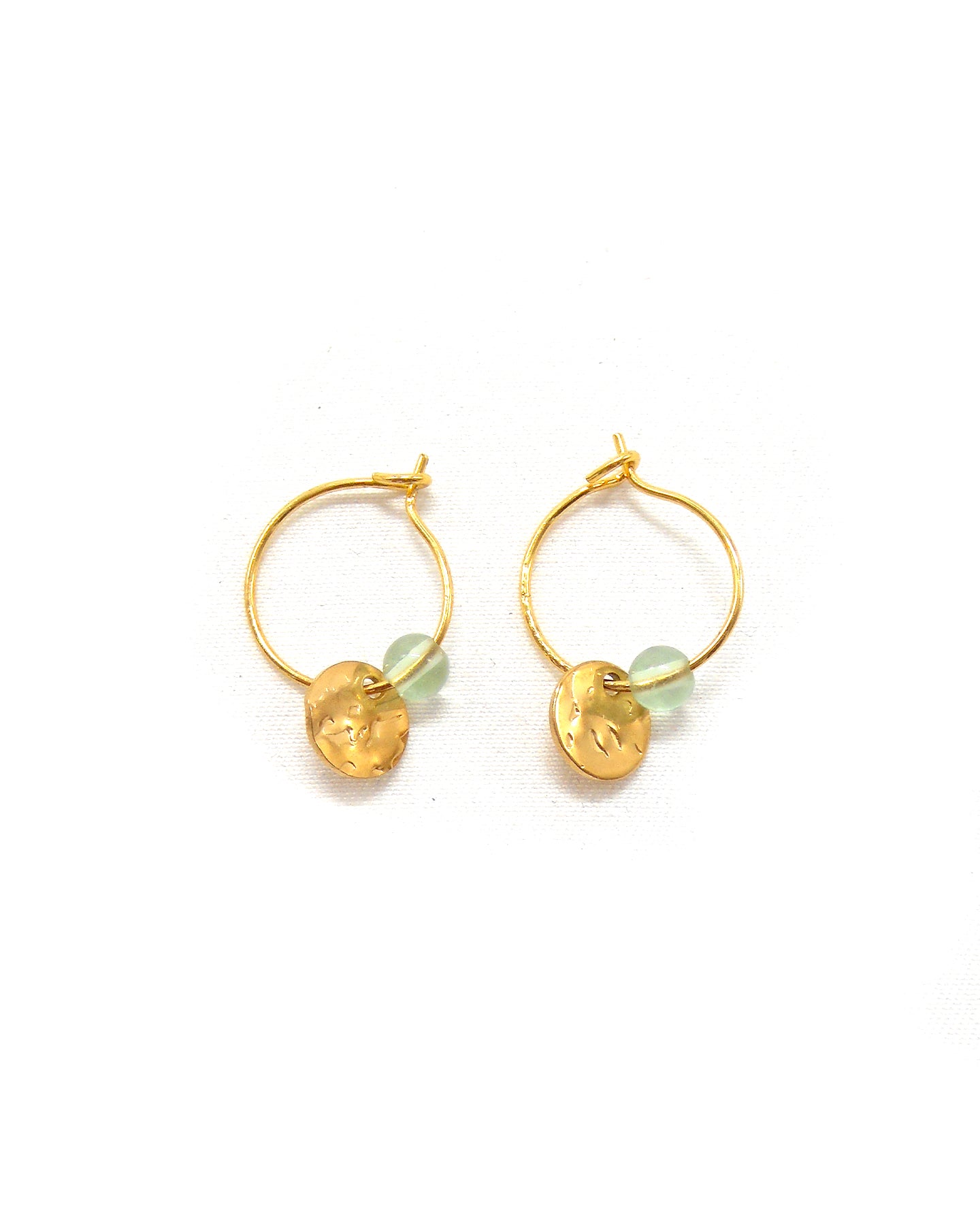 Boucles d'oreilles créoles sequin pierre - CLEM/CLEMIE