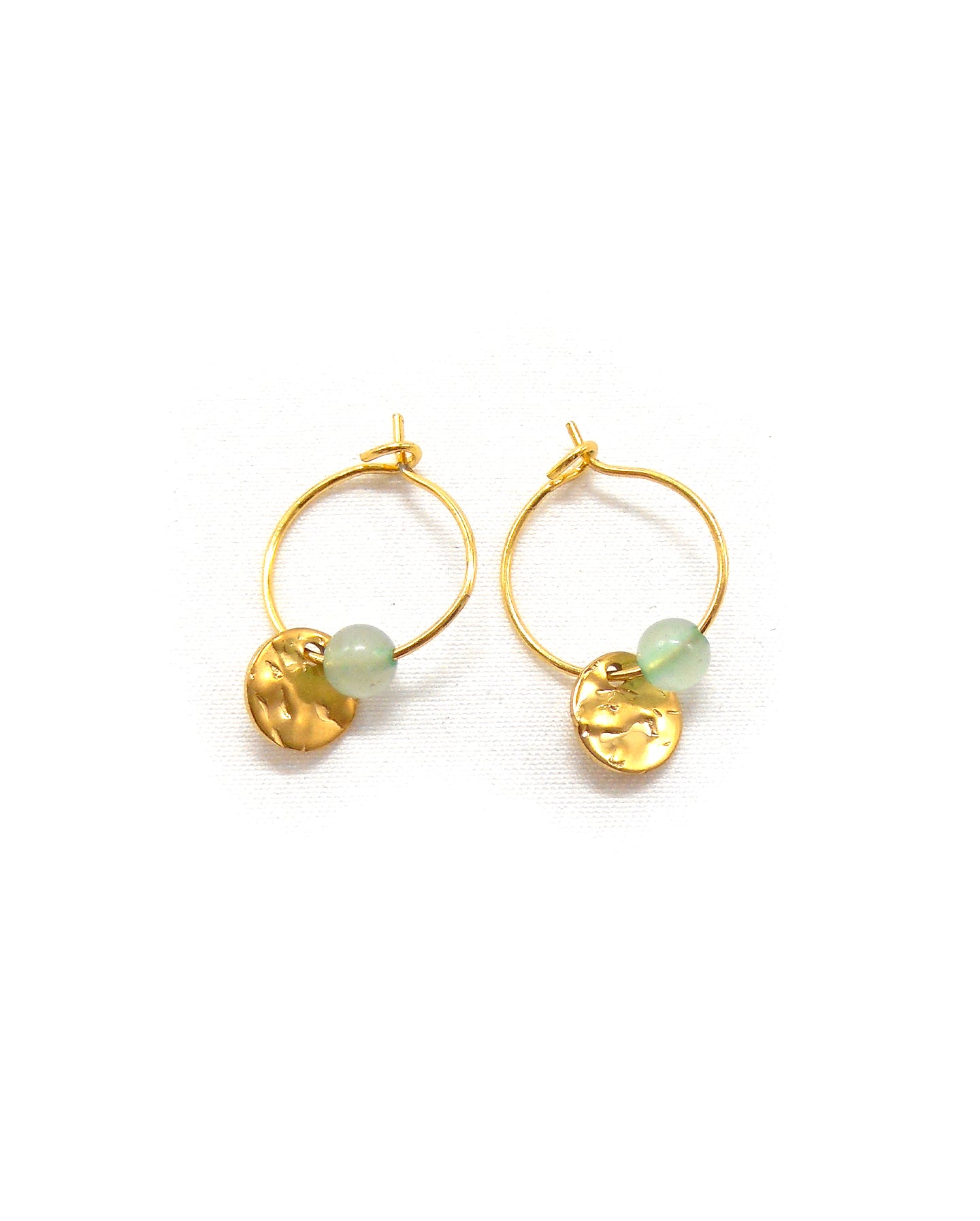 Boucles d'oreilles créoles sequin pierre - CLEM/CLEMIE