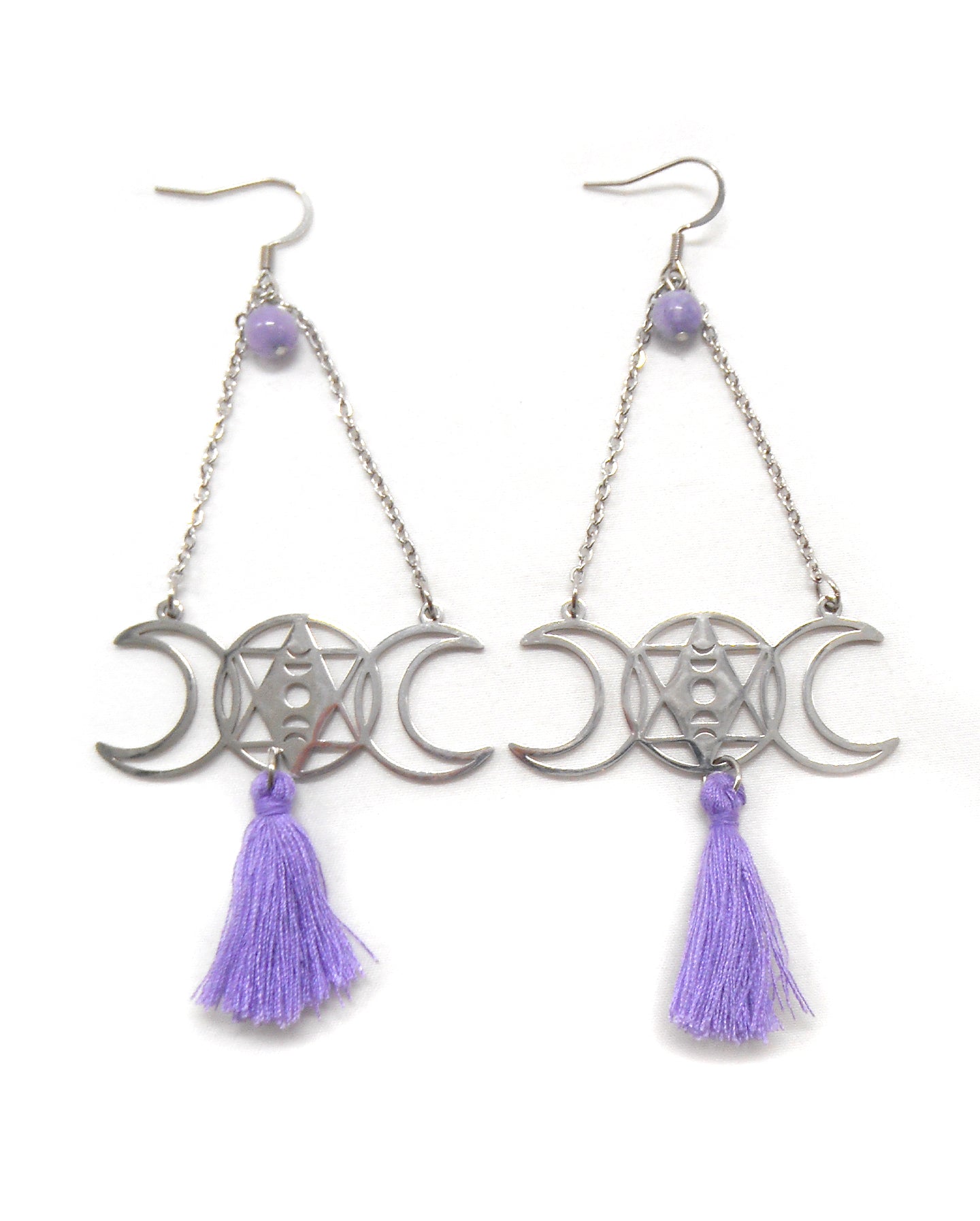 Boucles d'oreilles collection étoiles/lune galaxie, pièces uniques