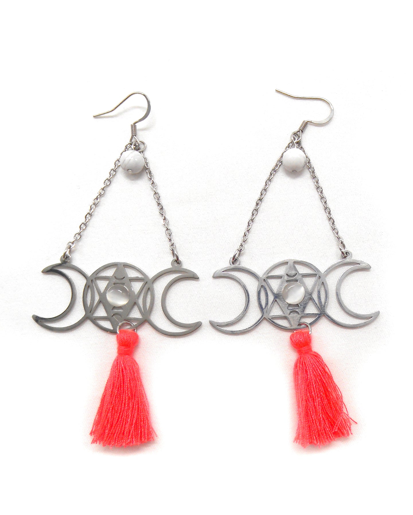 Boucles d'oreilles collection étoiles/lune galaxie, pièces uniques