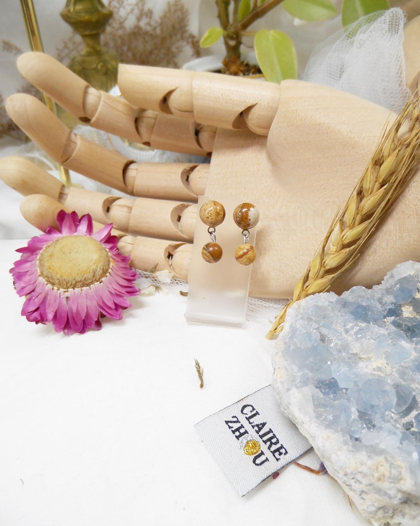 Boucles d'oreilles pierres naturelles - EVE