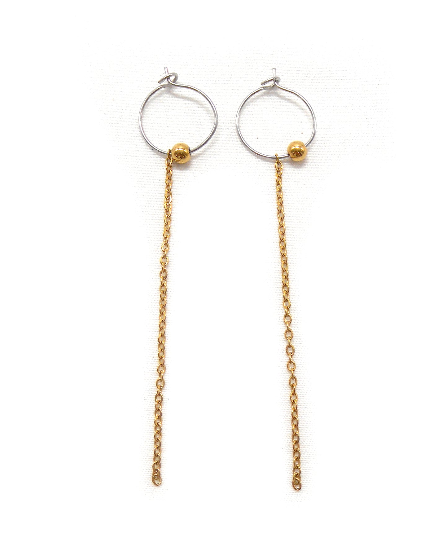 Boucles d'oreilles mini créoles longues simples - ISIA