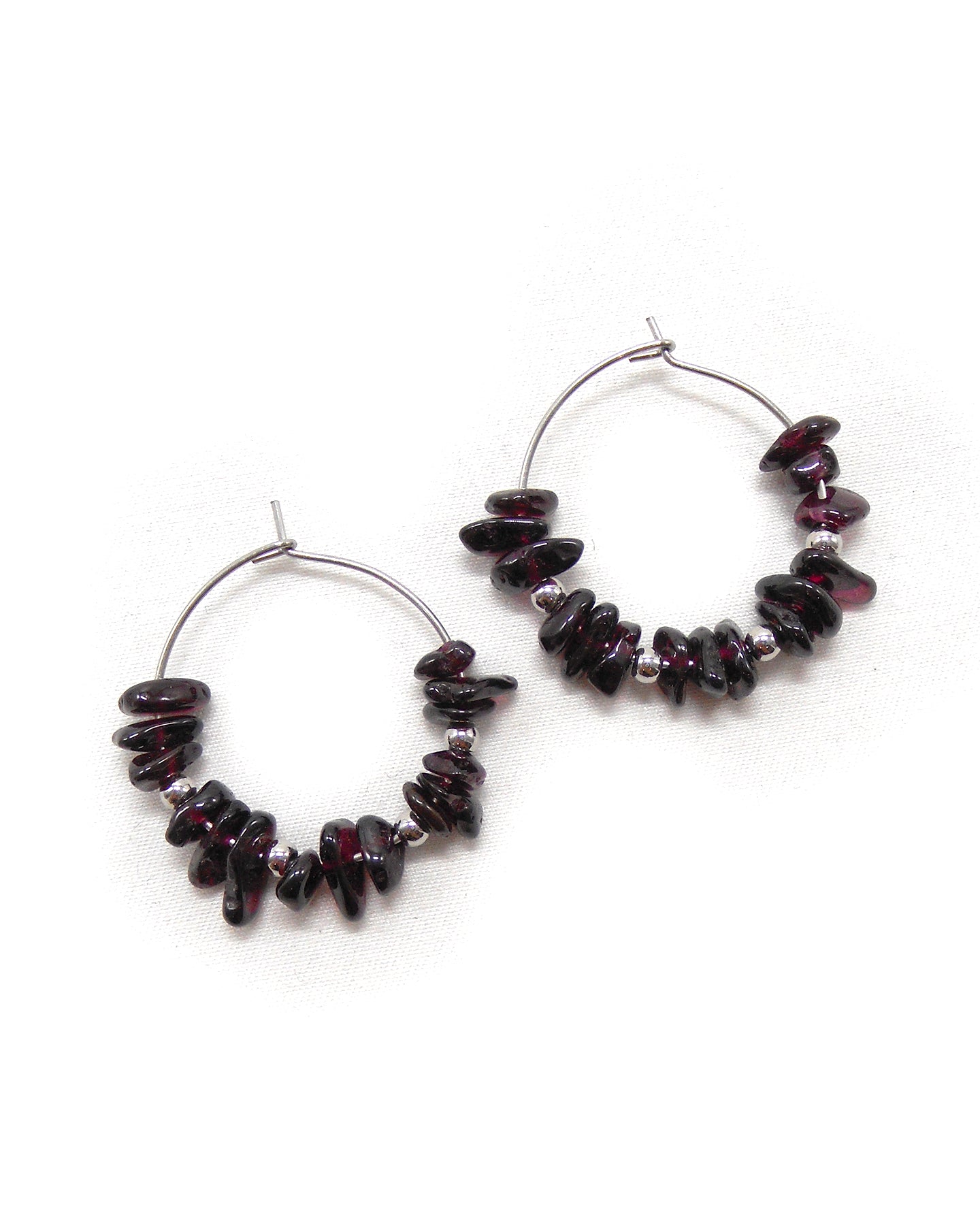 Boucles d'oreilles créoles pierres naturelles - MALAKE/ALIXE/JAMILA/PAULE/ZOLA
