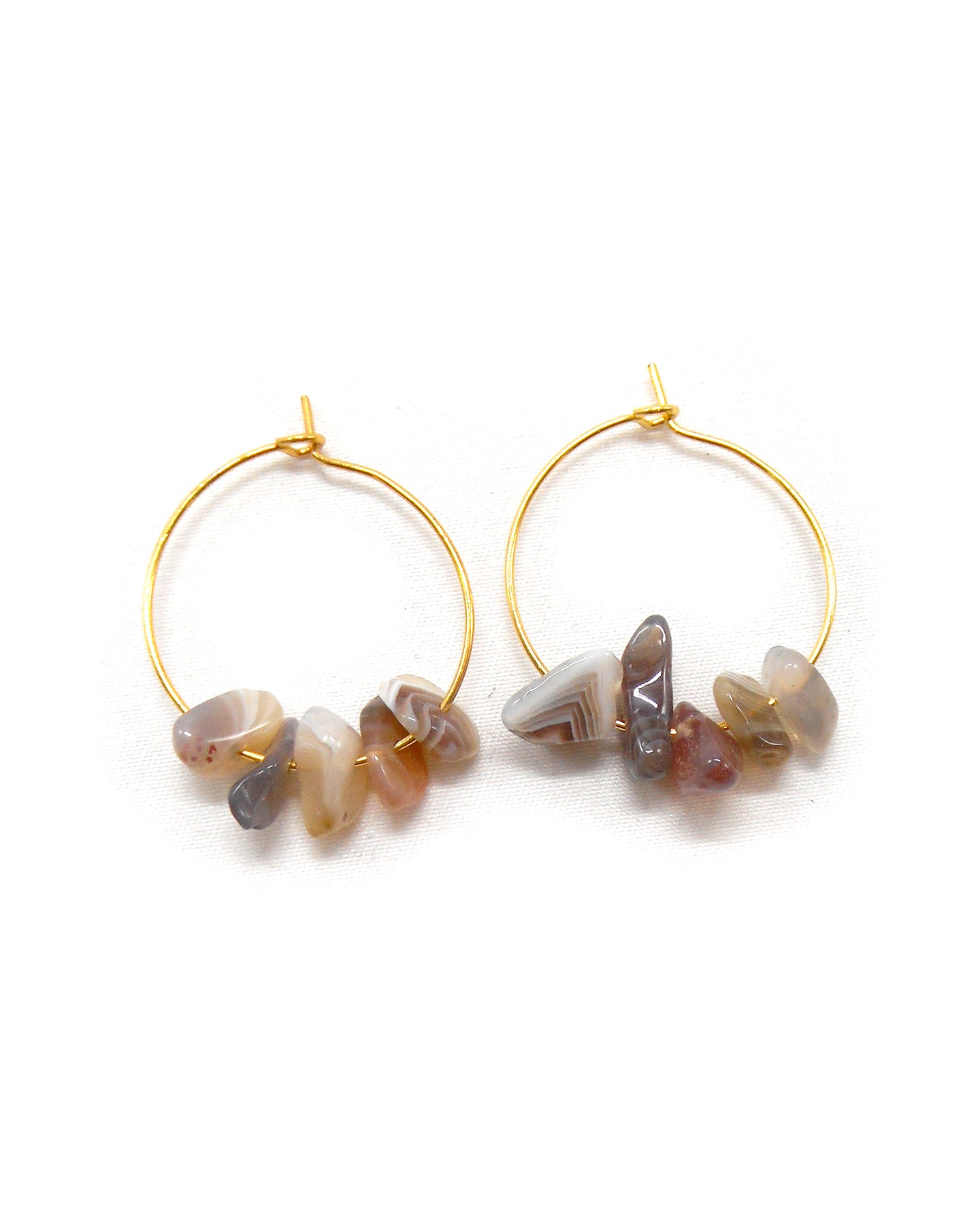 Boucles d'oreilles 5 pierres naturelles brutes - JAYA