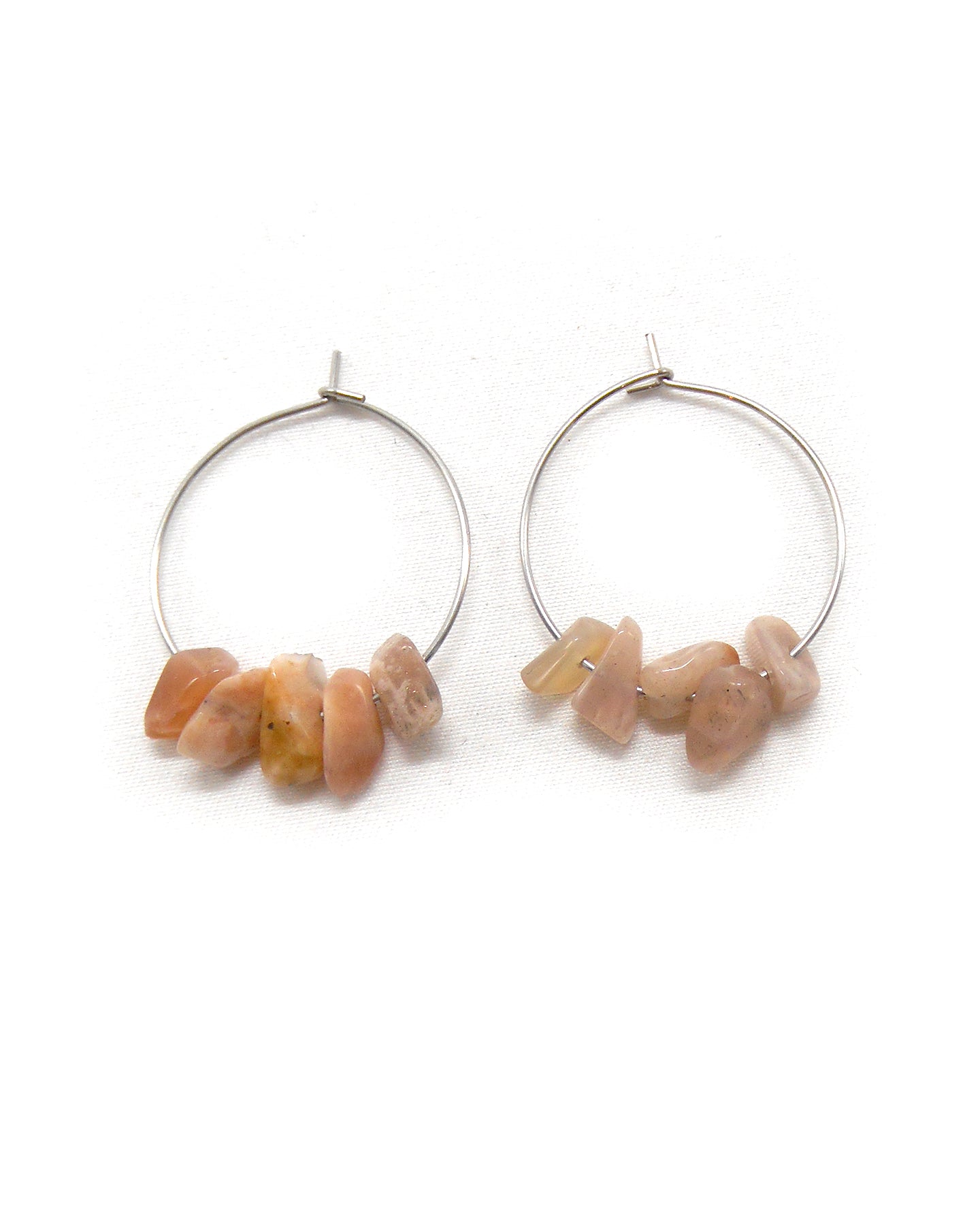 Boucles d'oreilles 5 pierres naturelles brutes - JAYA