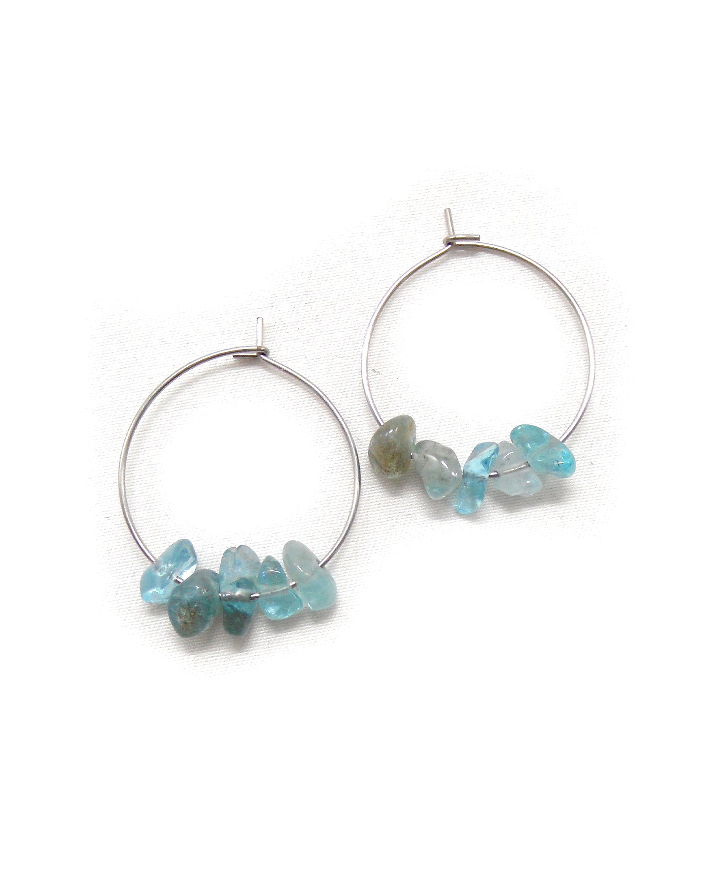 Boucles d'oreilles 5 pierres naturelles brutes - JAYA